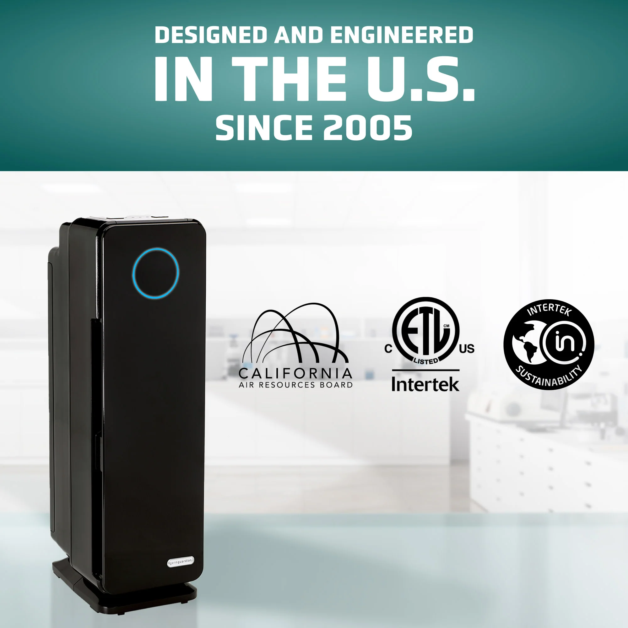 GermGuardian AC4300 PET PURE™ 22" Tower Air Purifier (3-speed 4-stage UV-C filtration, black) - Image 4