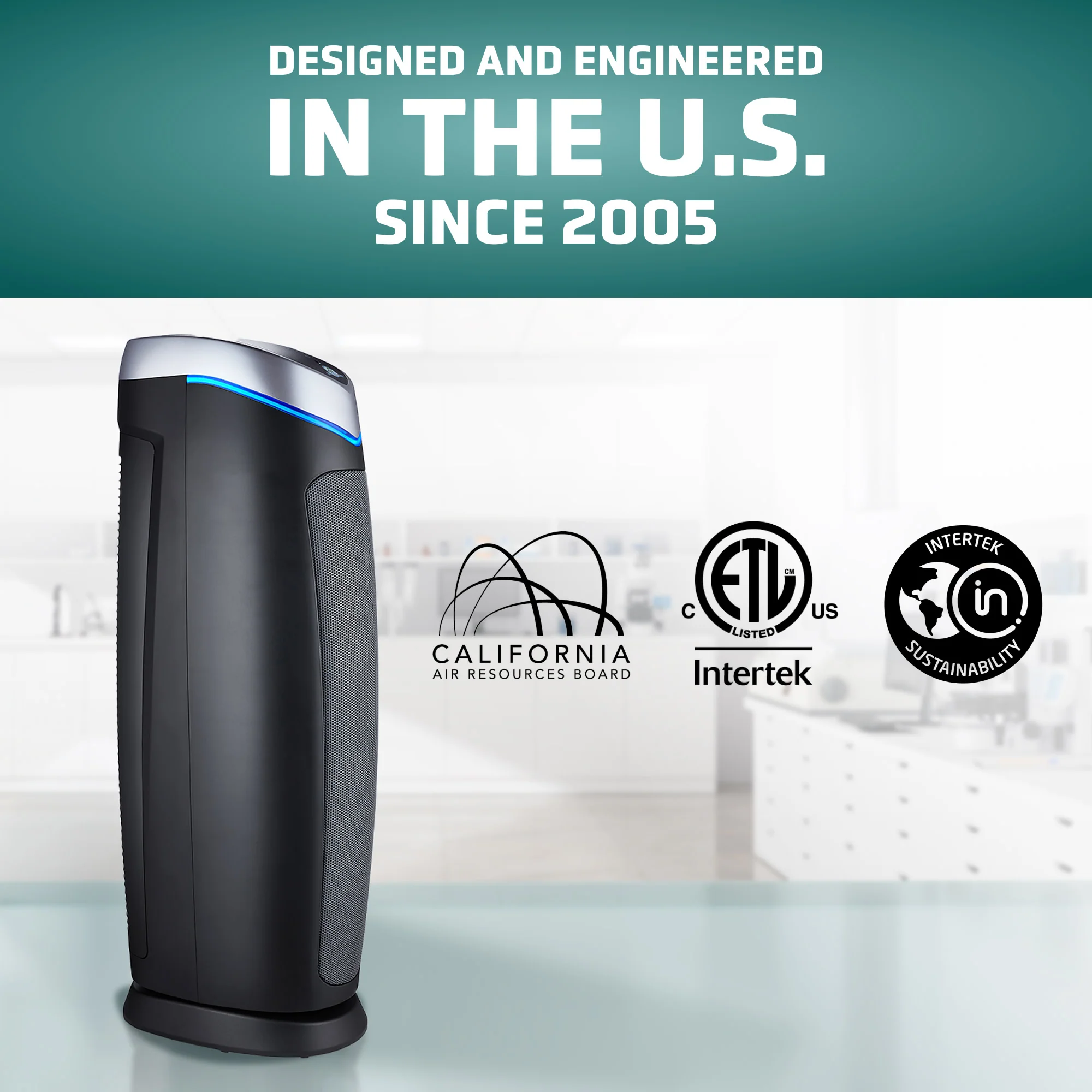 GermGuardian AC5250 PET PURE™ 28" Tower Air Purifier (5-speed 3-stage UV-C filtration, gray) - Image 4