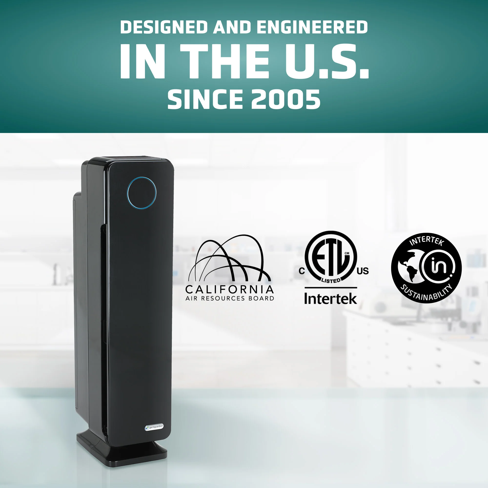 GermGuardian AC5350 HEPA PURE™ 28" Tower Air Purifier (5-speed 3-stage UV-C filtration, black) - Image 4