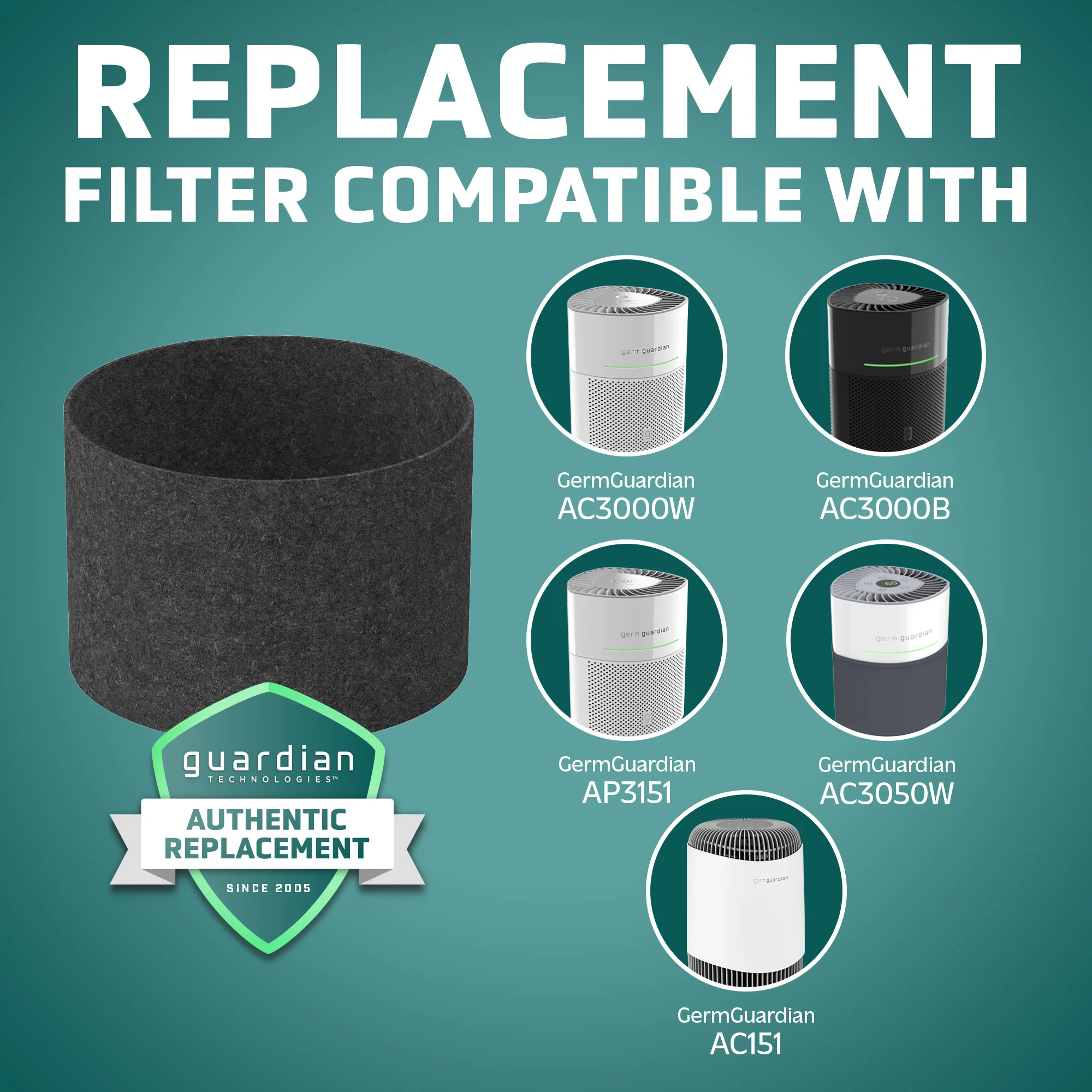 GermGuardian® FLT15CB4 Genuine Carbon Filter Replacements for AirSafe Series and AC151 Air Purifier, 4-Pack - Image 3