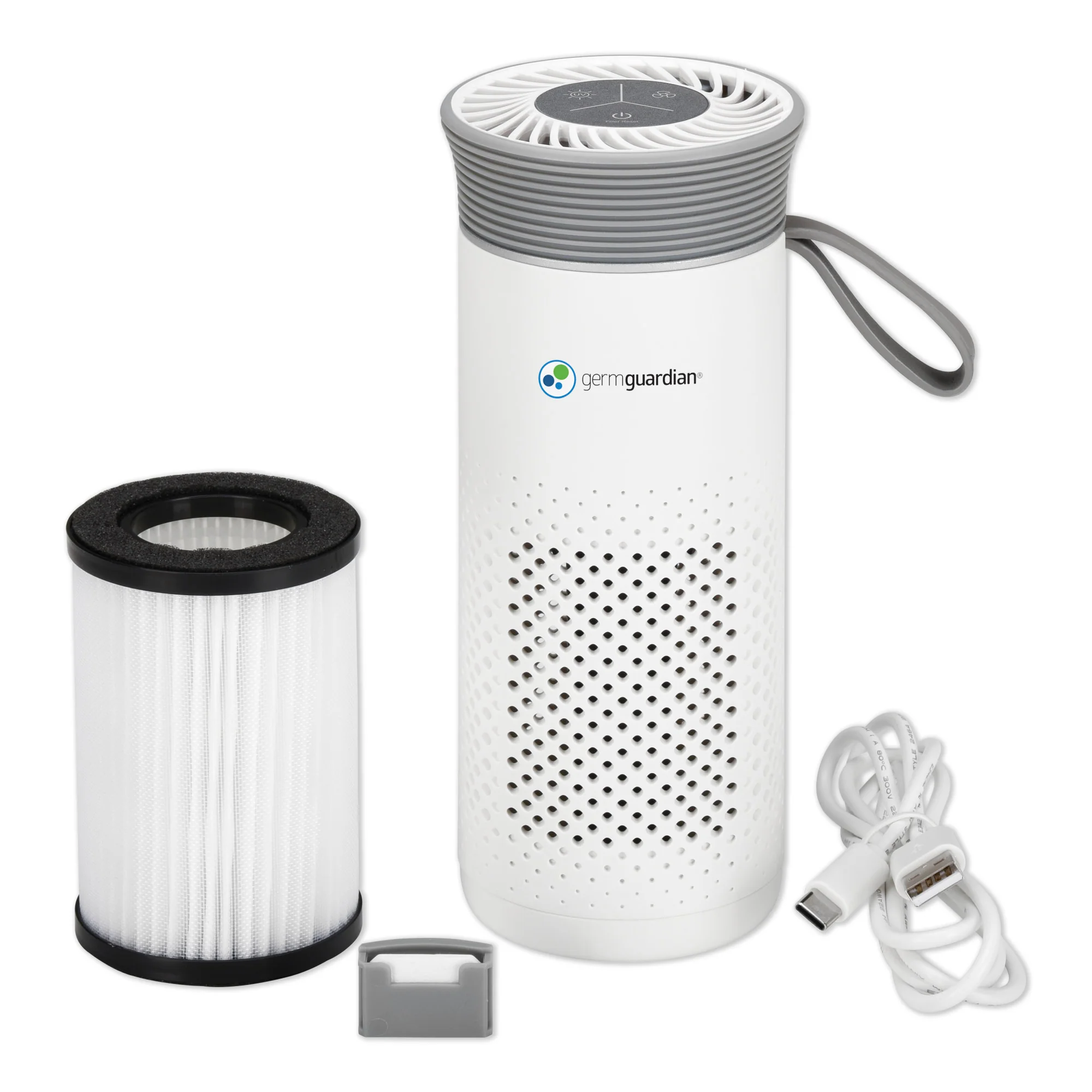 GermGuardian AC085 7" Portable Table Top Air Purifier (2-speed 3-stage UV-C filtration, white) - Image 9