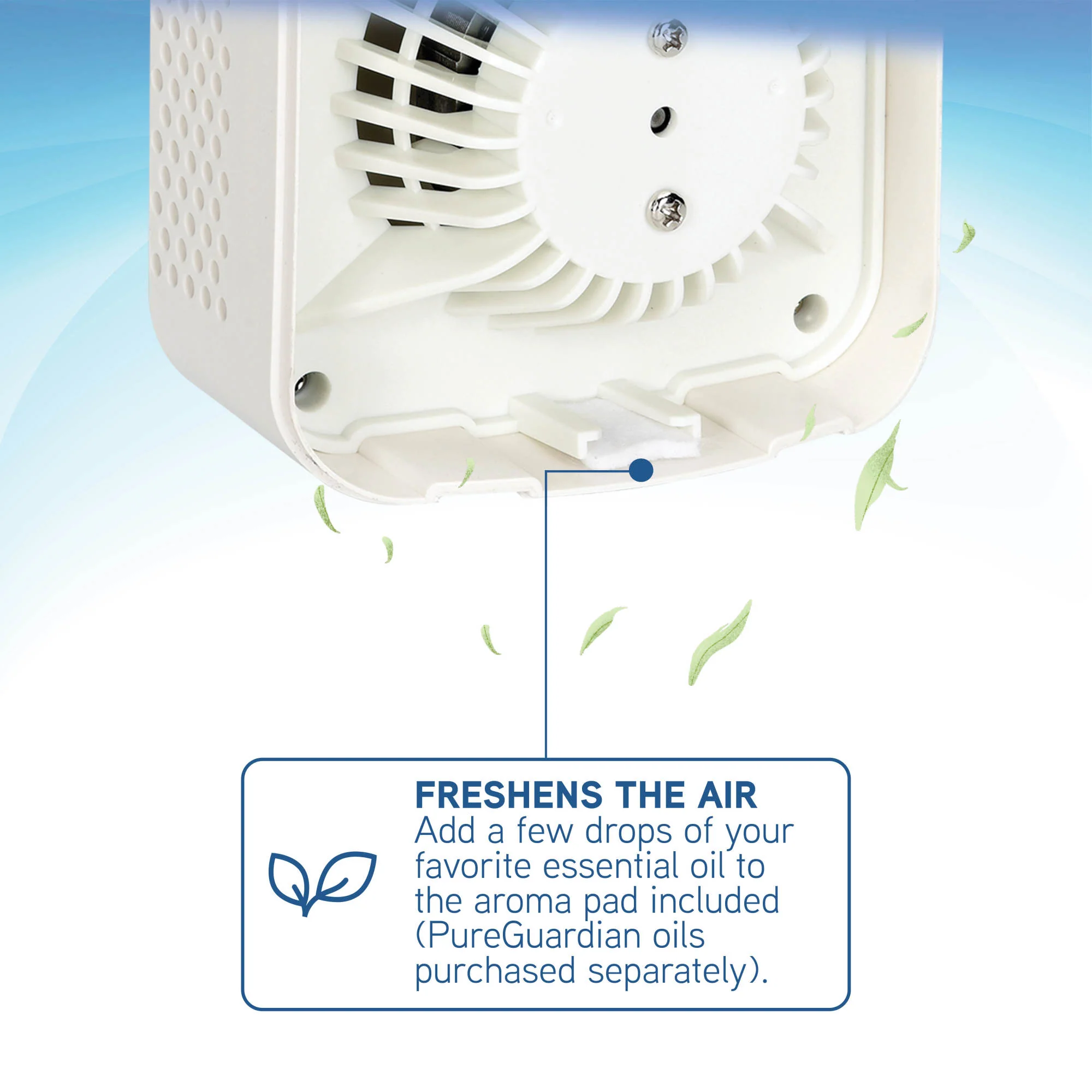 PureGuardian AC225 7" Pluggable Air Purifier (3-stage UV-C filtration, white) - Image 4