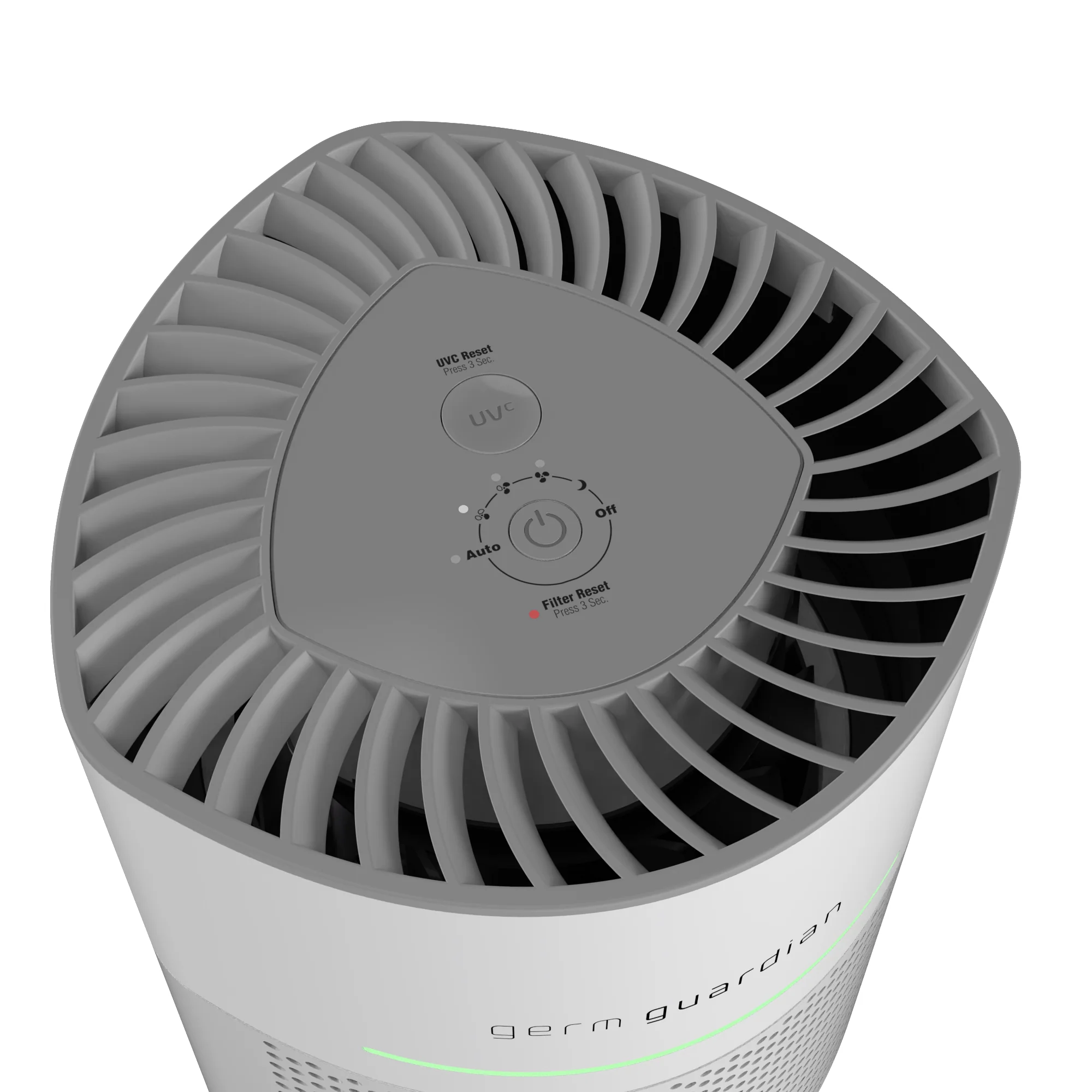 GermGuardian AC3000 HEPA PURE™ 14" Table Top Air Purifier & Air Quality Sensor (360° 3-speed 4-stage UV-C filtration, white) - Image 6