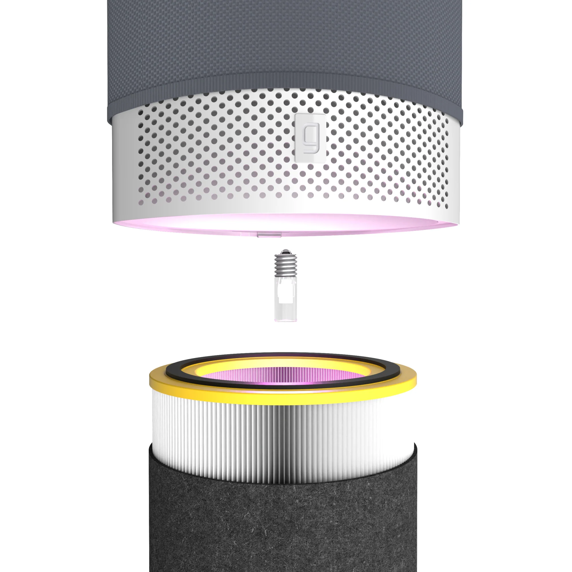 GermGuardian AC3050 AirSafe+ HEPA PURE™ 14" Table Top Air Purifier & Air Quality Sensor (360° 3-speed 4-stage UV-C filtration, white/gray) - Image 10
