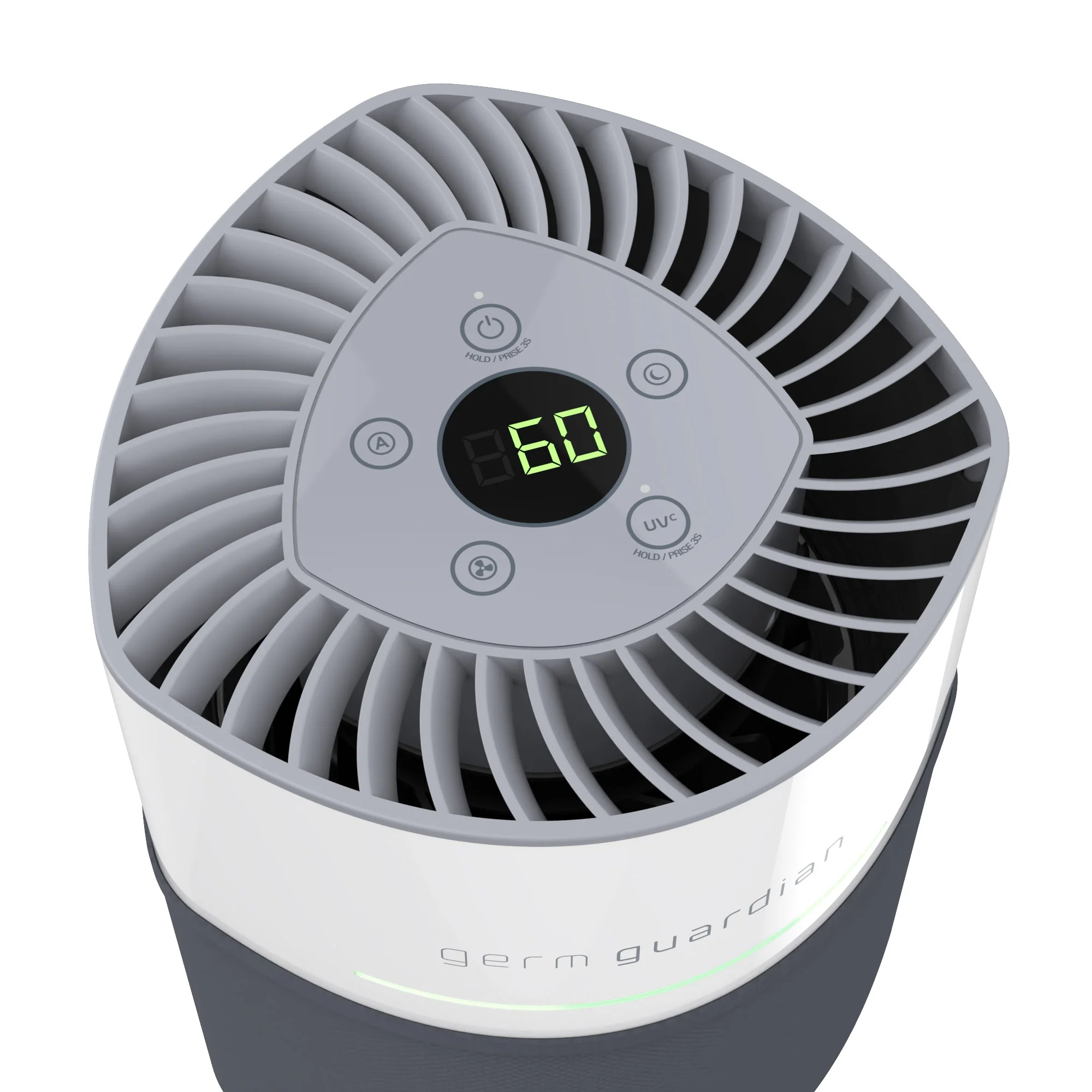 GermGuardian AC3050 AirSafe+ HEPA PURE™ 14" Table Top Air Purifier & Air Quality Sensor (360° 3-speed 4-stage UV-C filtration, white/gray) - Image 12