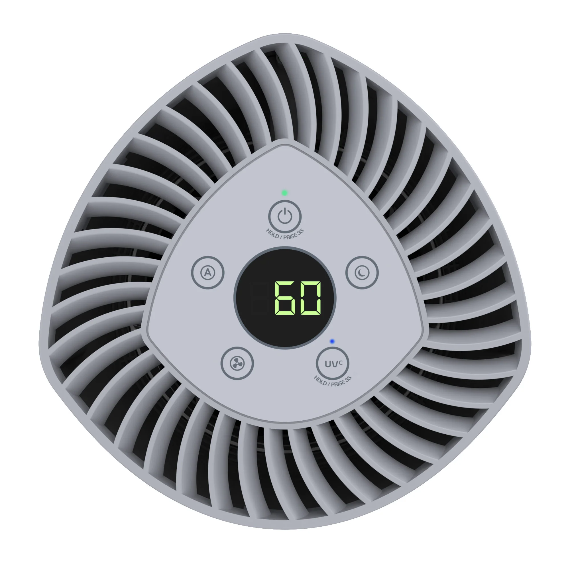 GermGuardian AC3050 AirSafe+ HEPA PURE™ 14" Table Top Air Purifier & Air Quality Sensor (360° 3-speed 4-stage UV-C filtration, white/gray) - Image 7