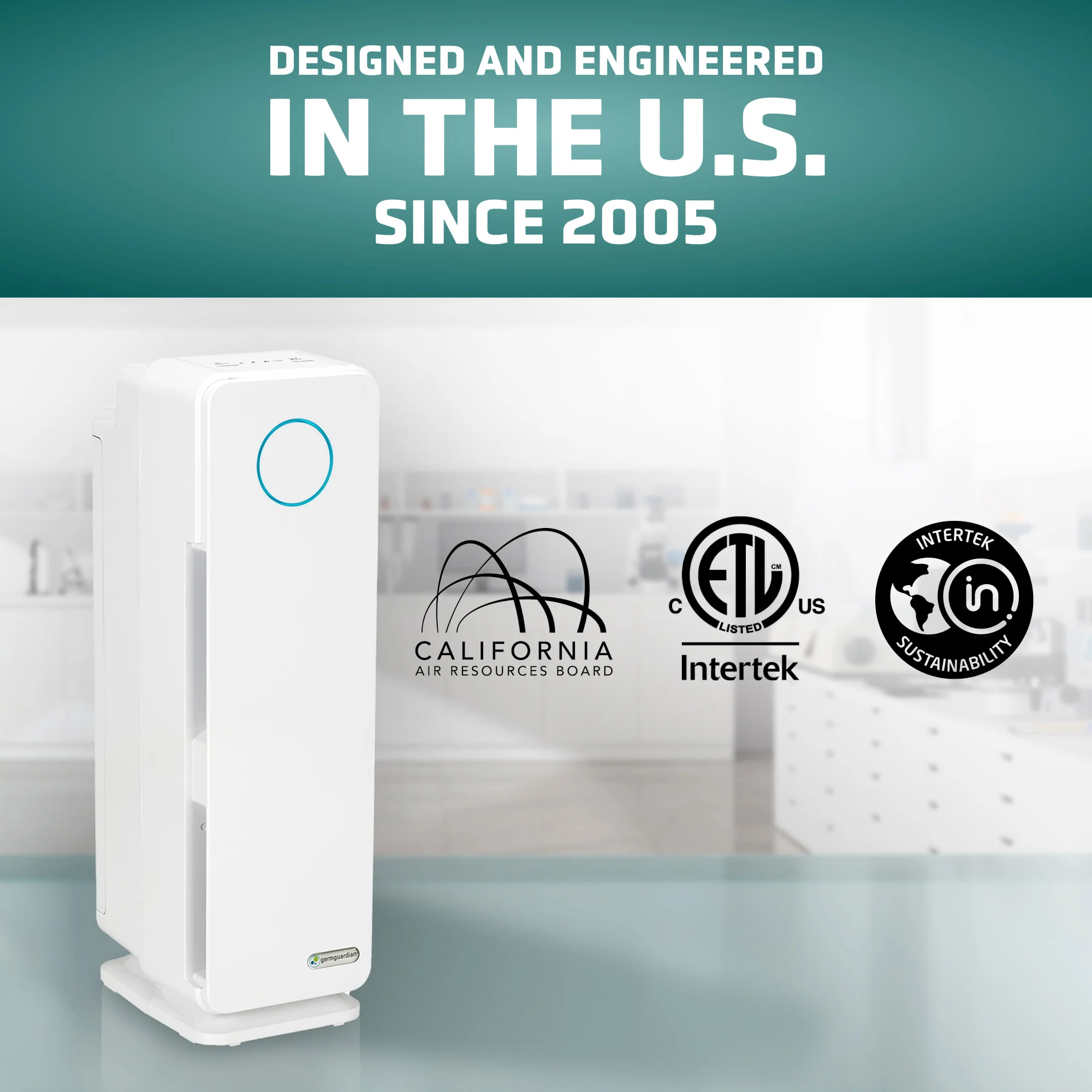 GermGuardian AC4300 PET PURE™ 22" Tower Air Purifier (3-speed 4-stage UV-C filtration, white) - Image 4