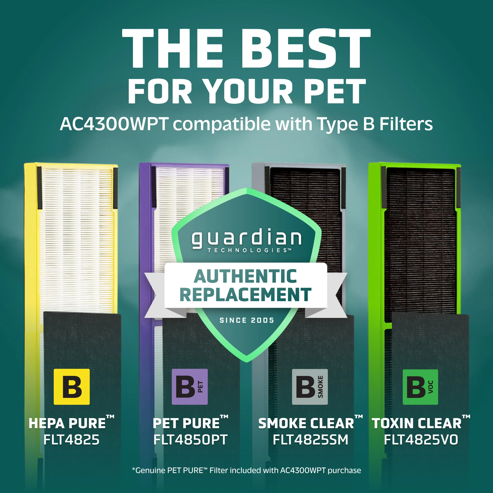 GermGuardian AC4300 PET PURE™ 22" Tower Air Purifier (3-speed 4-stage UV-C filtration, white) - Image 5