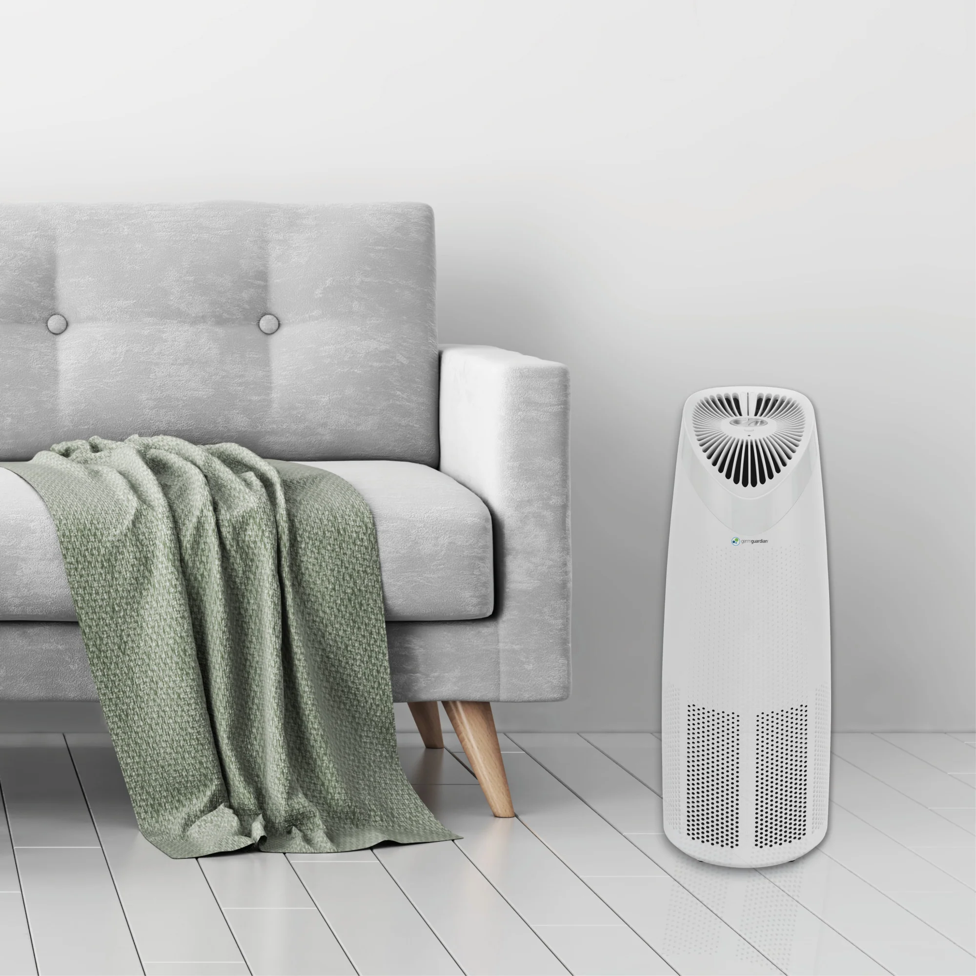 GermGuardian AC4625 HEPA PURE™ 22" Tower Air Purifier (360° 3-speed 4-stage UV-C filtration, white) - Image 10