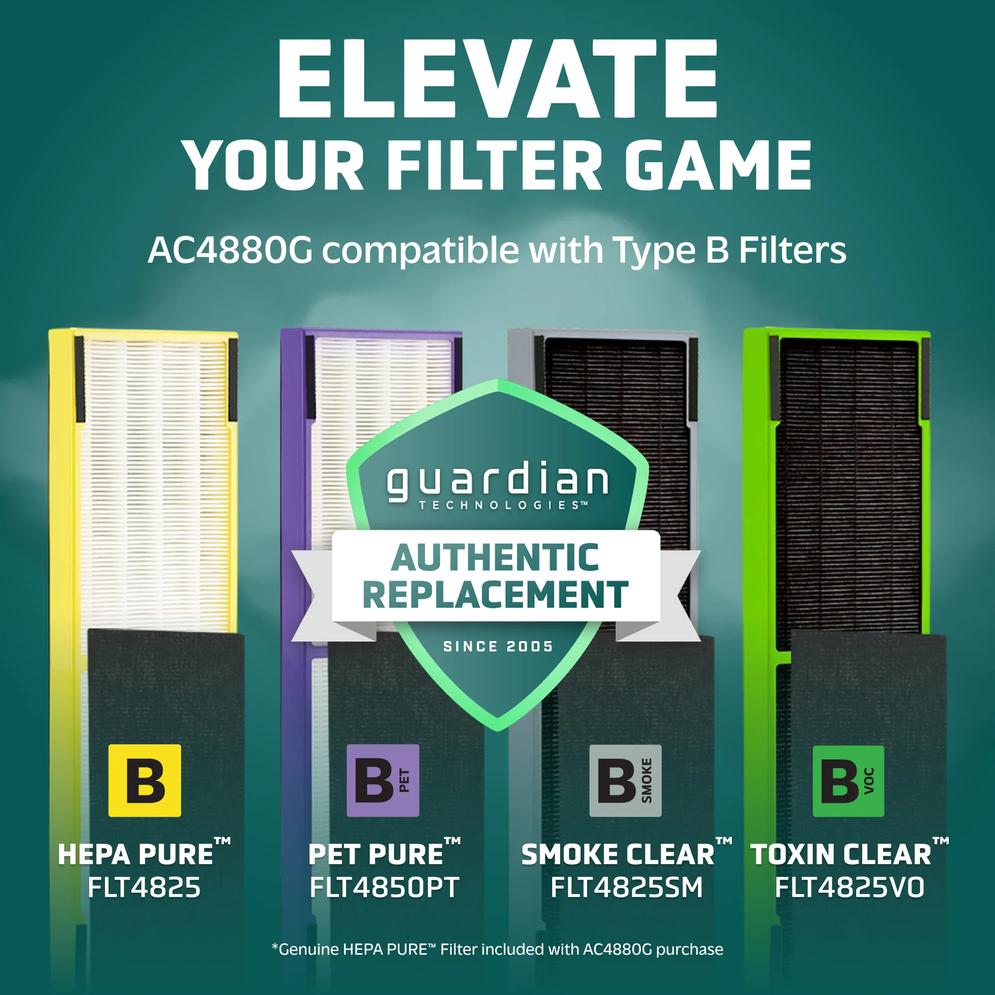 GermGuardian AC4880 HEPA PURE™ 22" Tower Air Purifier (5-speed 4-stage UV-C filtration, graphite) - Image 5