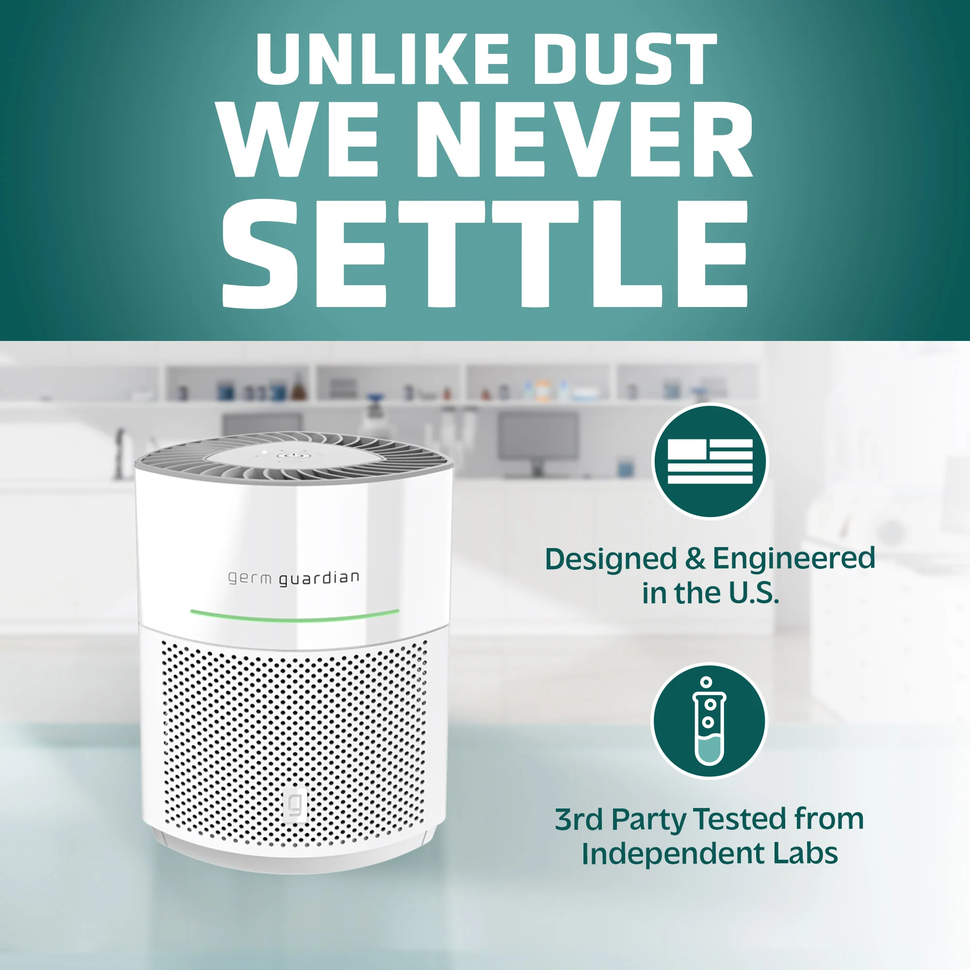 GermGuardian AP3151 AirSafe Air Purifier with 360 Degree HEPA 13 Filter and Air Quality Sensor - Image 7