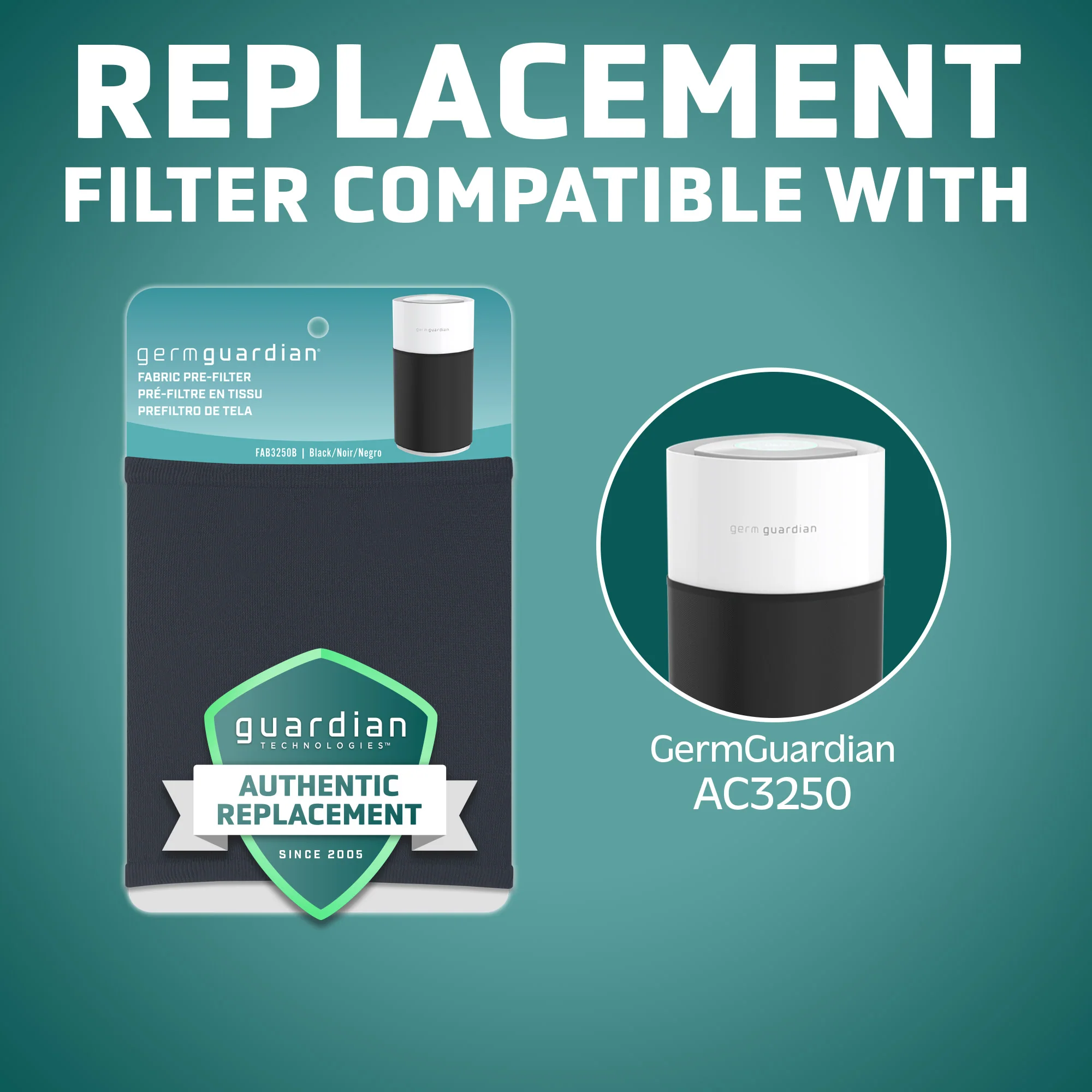GermGuardian FAB3200 Fabric Pre-Filter (black) - Image 2