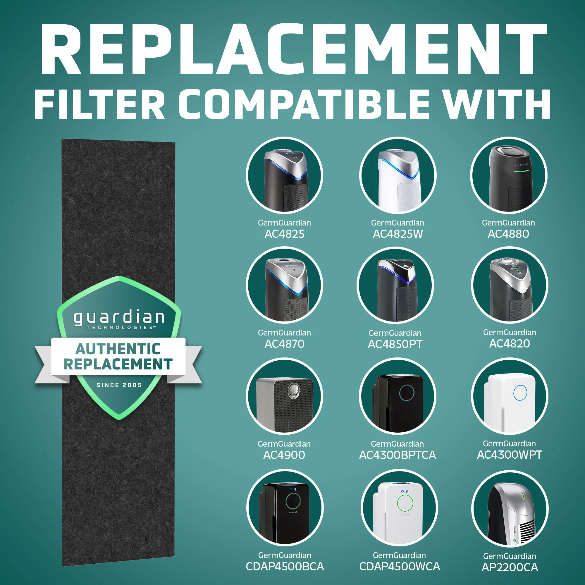 GermGuardian FLT22CB4 GENUINE Carbon Filter Replacements for 22" Air Purifiers: 4 count - Image 3