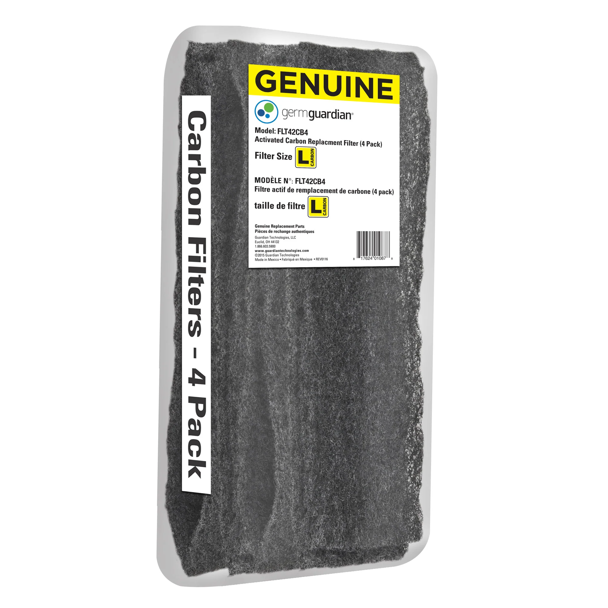 GermGuardian FLT42CB4 GENUINE Carbon Filter Replacements for 13.5-inch Air Purifiers, 4-Pack