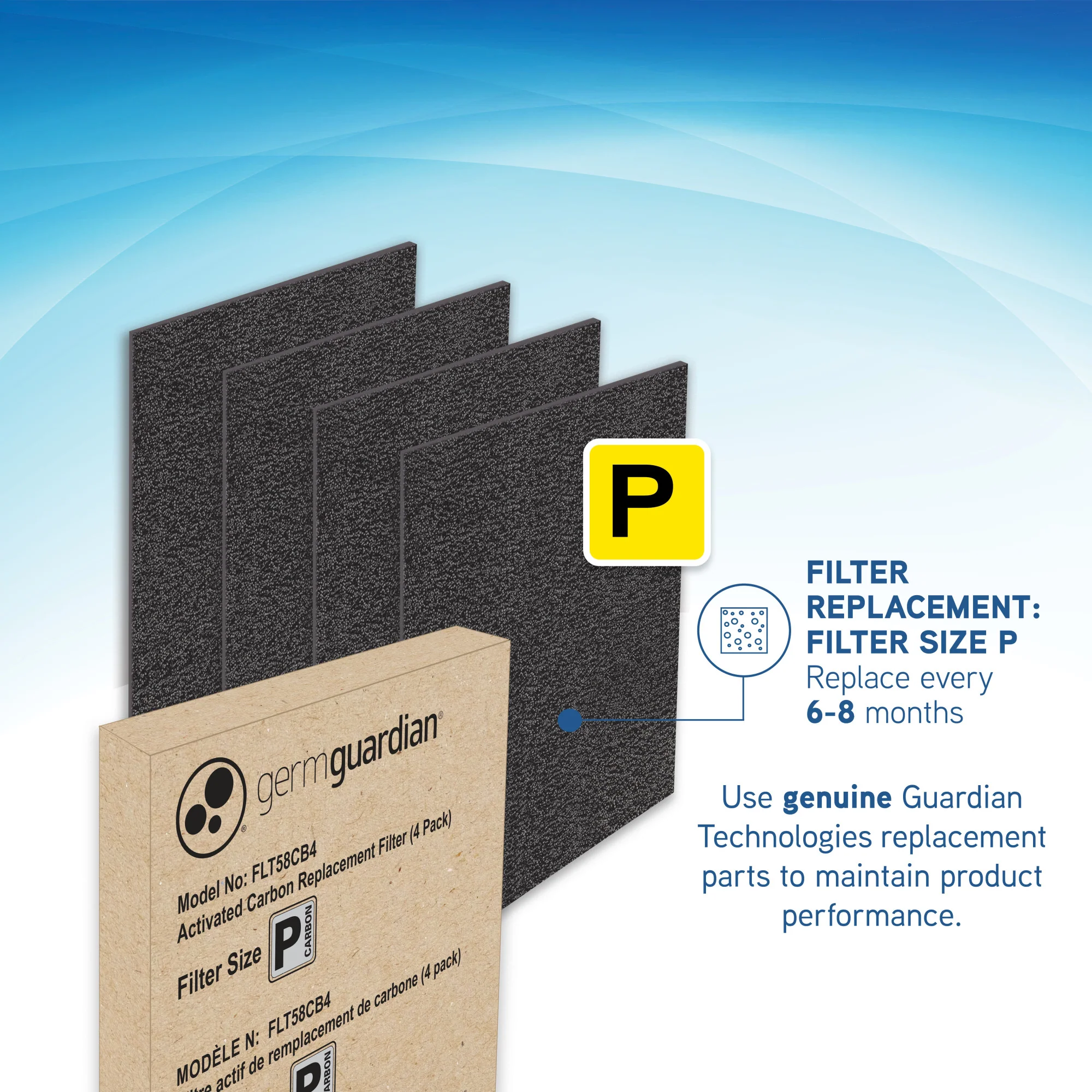GermGuardian FLT58CB4 Carbon Replacement Filter P: 4 pack - Image 3