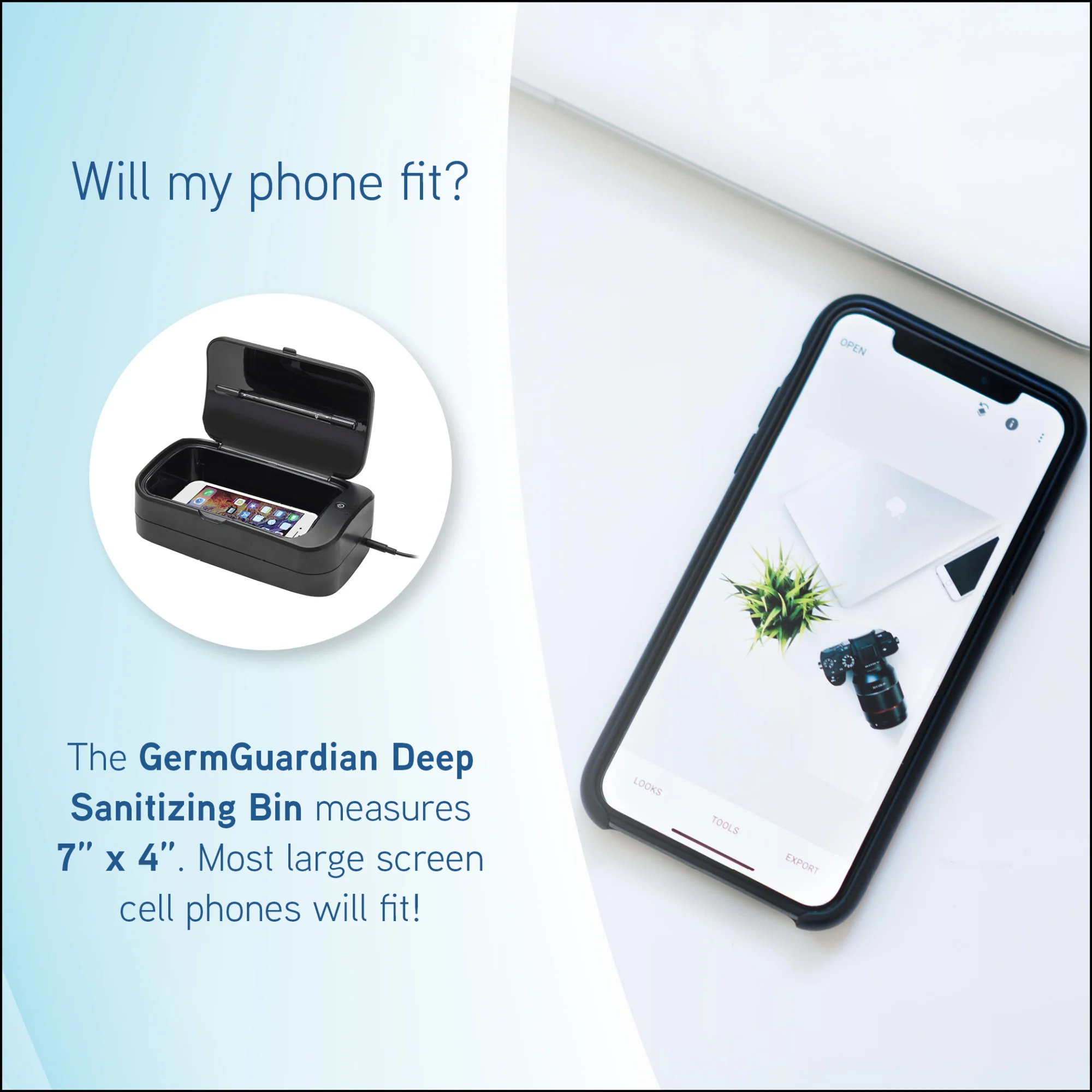 GermGuardian Portable Compact Phone UV-C Sanitizer with Total Clean Sanitizing Cycle - Image 4