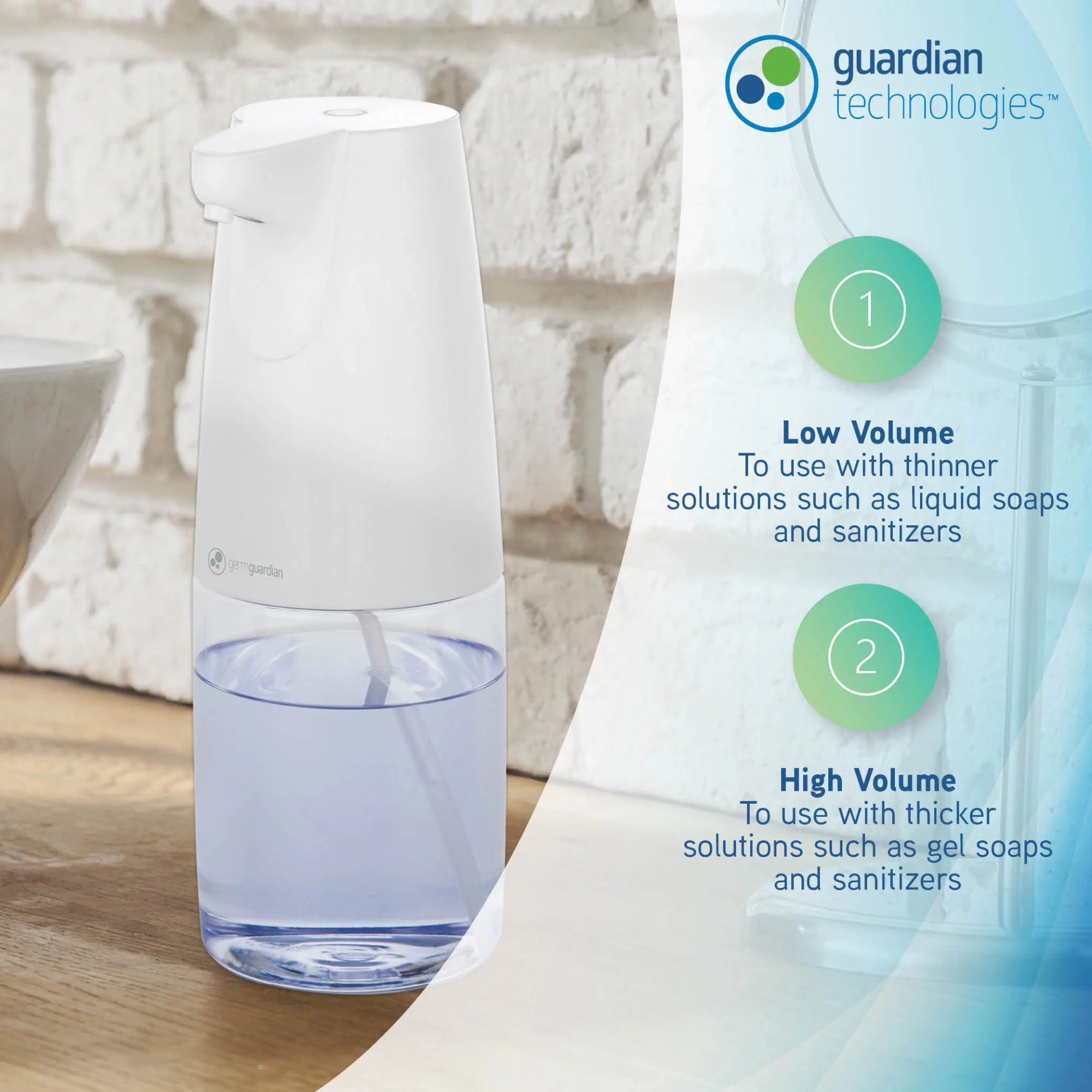 GermGuardian SD410 Automatic Hands Free Soap and Sanitizer Dispenser for Office, School home and more, Large Capacity 500ml - Image 4
