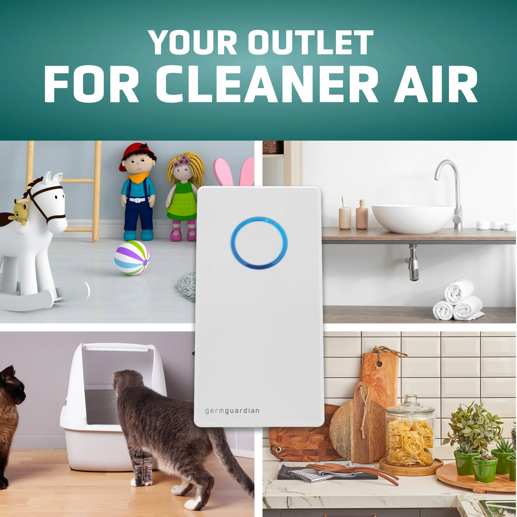 GermGuardian GG1100 Elite Pluggable UV-C Air Sanitizer, Odor Reduction (white) - Image 3
