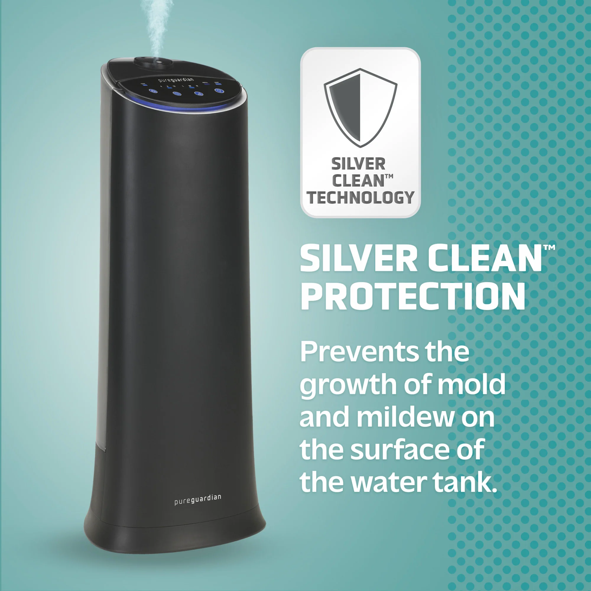 PureGuardian H3200 Ultrasonic Cool Mist Humidifier Tower with Aromatherapy Tray, 1.5-Gallons (black) - Image 4