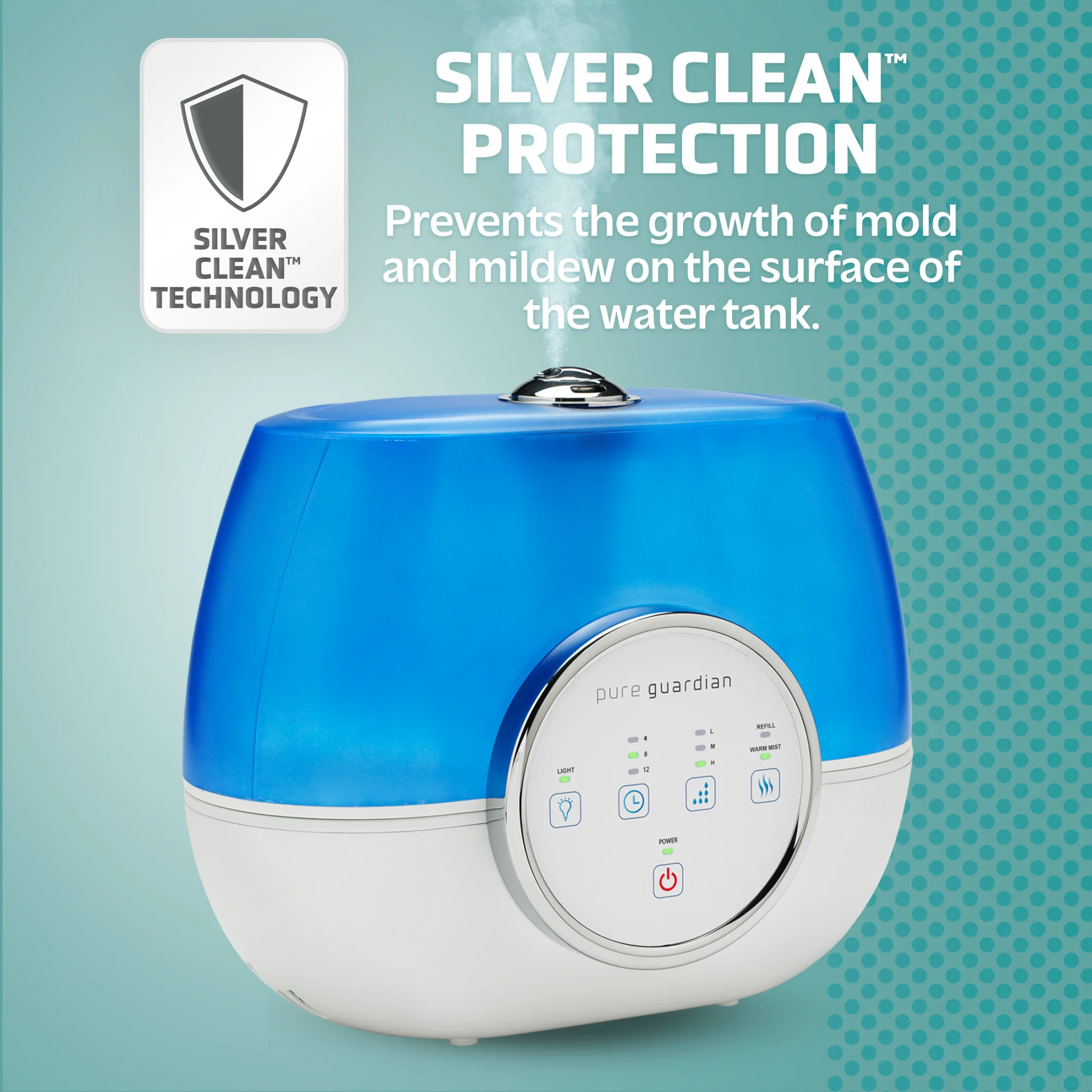 PureGuardian H4810AR 2-Gallon Ultrasonic Warm Mist & Cool Mist Humidifier with Aromatherapy Tray - Image 4