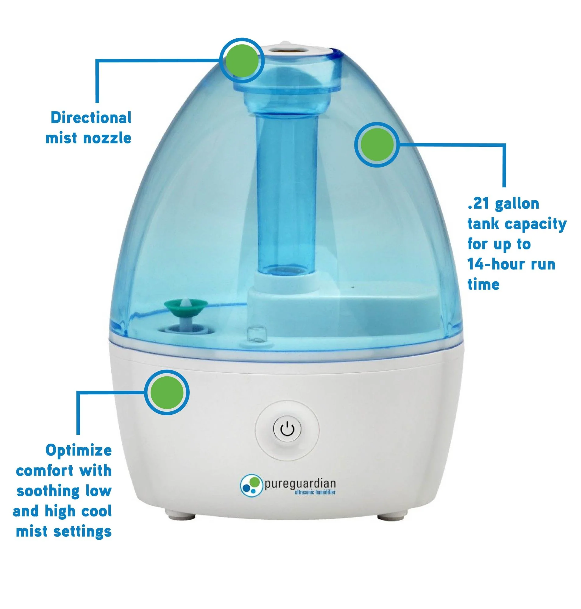 PureGuardian H910BL Nursery Ultrasonic Cool Mist Humidifier - Image 4