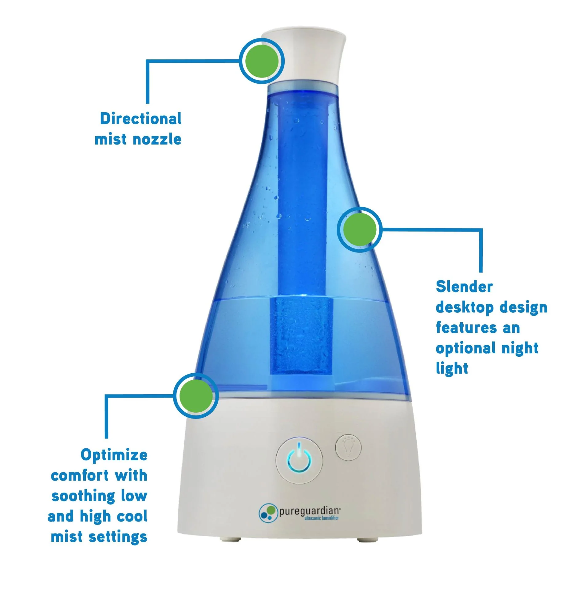 PureGuardian H940AR 0.5-Gallon Ultrasonic Cool Mist Humidifier with Aromatherapy Tray - Image 3
