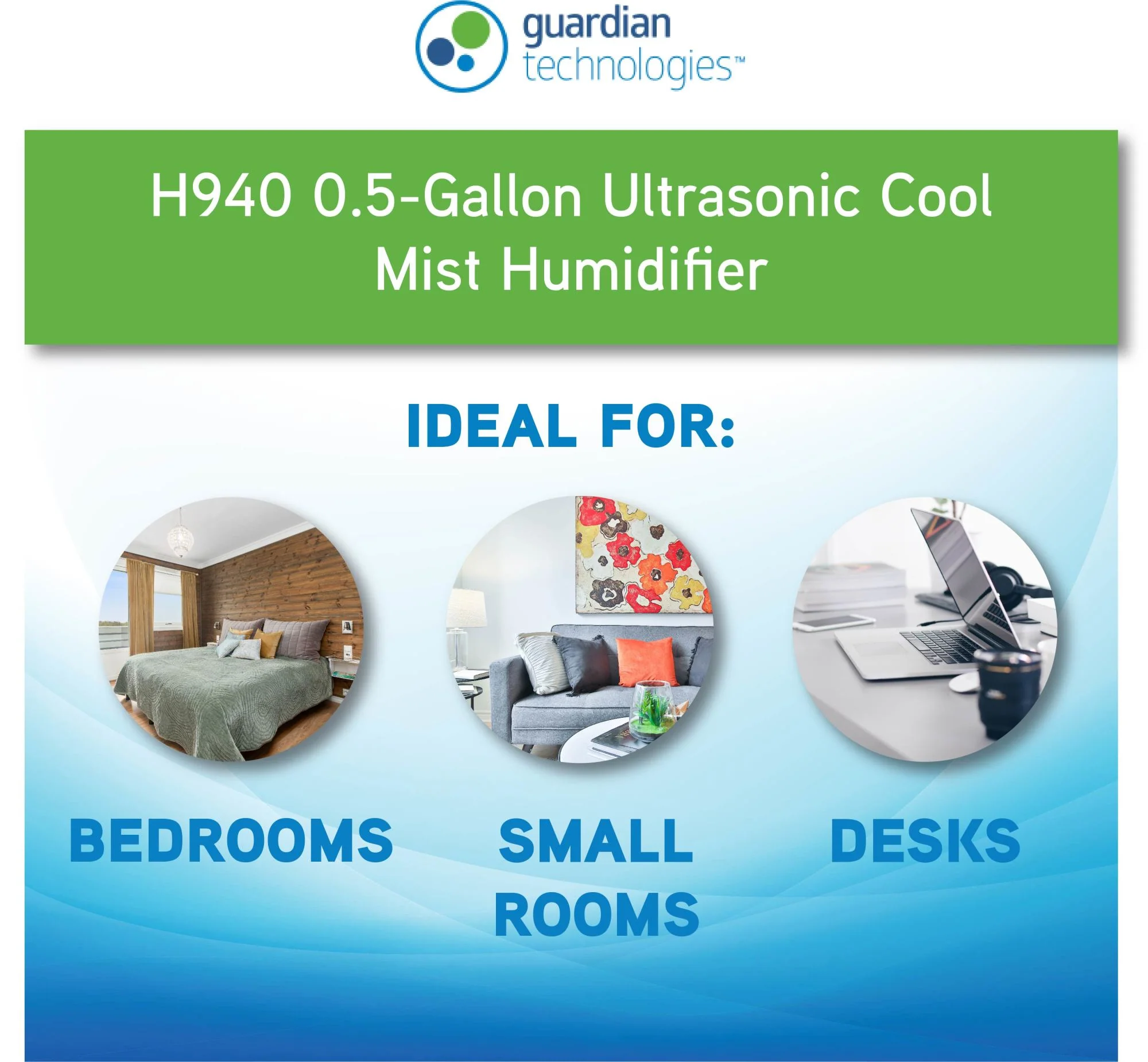 PureGuardian H940AR 0.5-Gallon Ultrasonic Cool Mist Humidifier with Aromatherapy Tray - Image 4