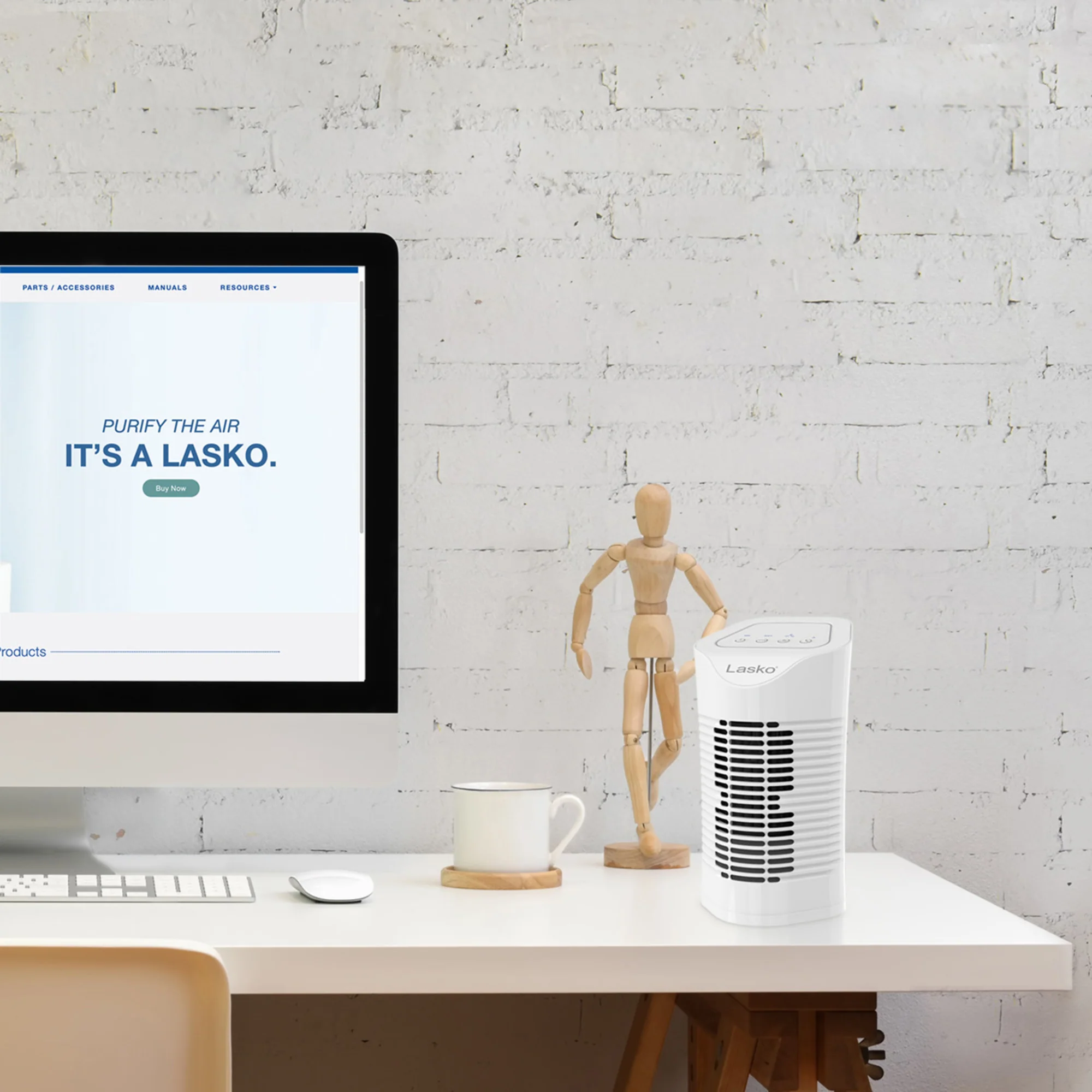 Lasko HF11200 HEPA 11" Table Top Air Purifier (3-speed 3-stage filtration, white) - Image 4