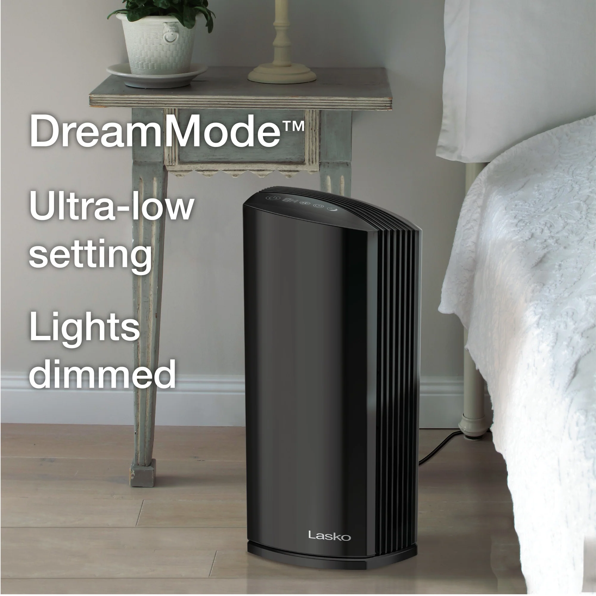 Lasko LP450 HEPA 22" Tower Air Purifier (4-speed 2-stage filtration, black) - Image 6