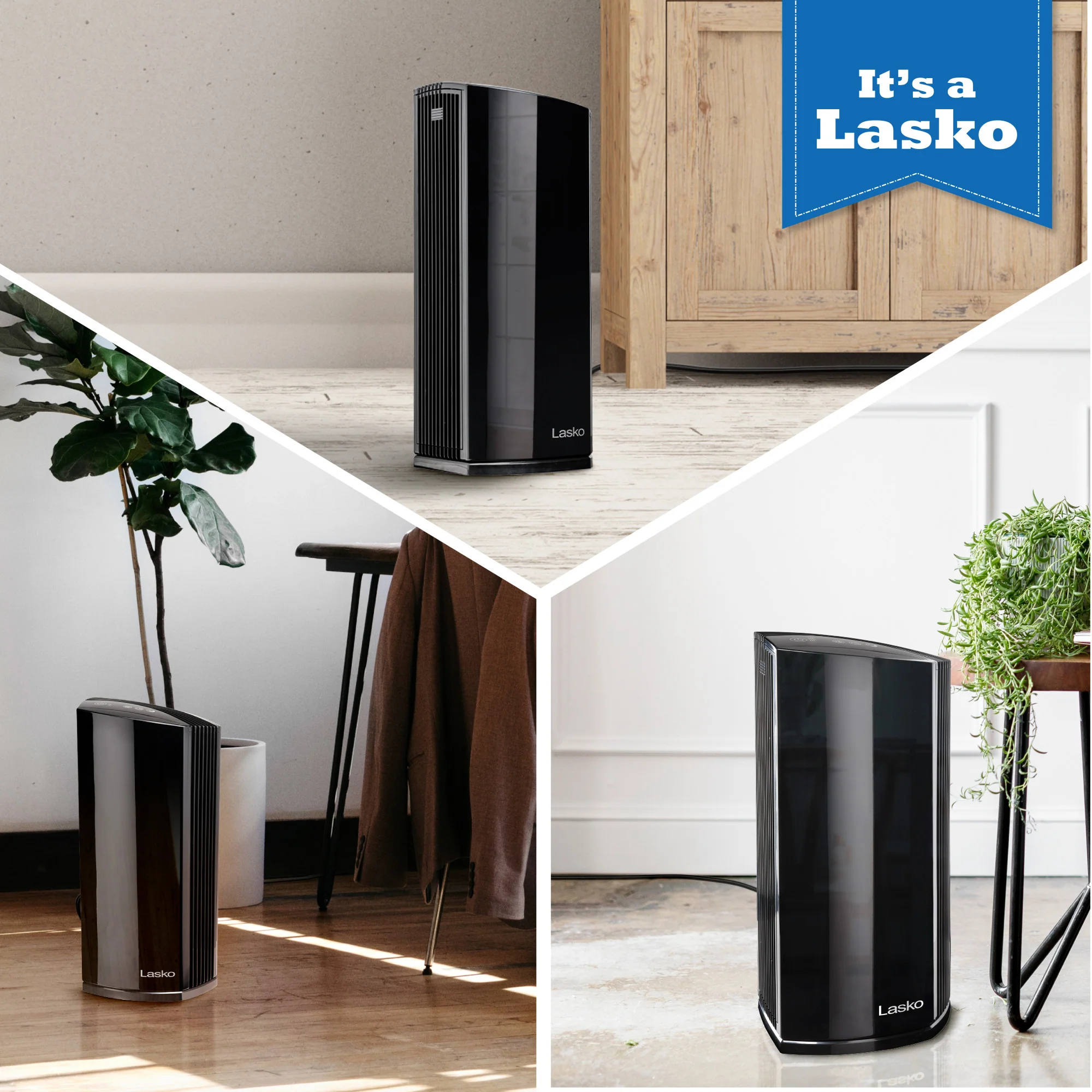 Lasko LP450 HEPA 22" Tower Air Purifier (4-speed 2-stage filtration, black) - Image 9