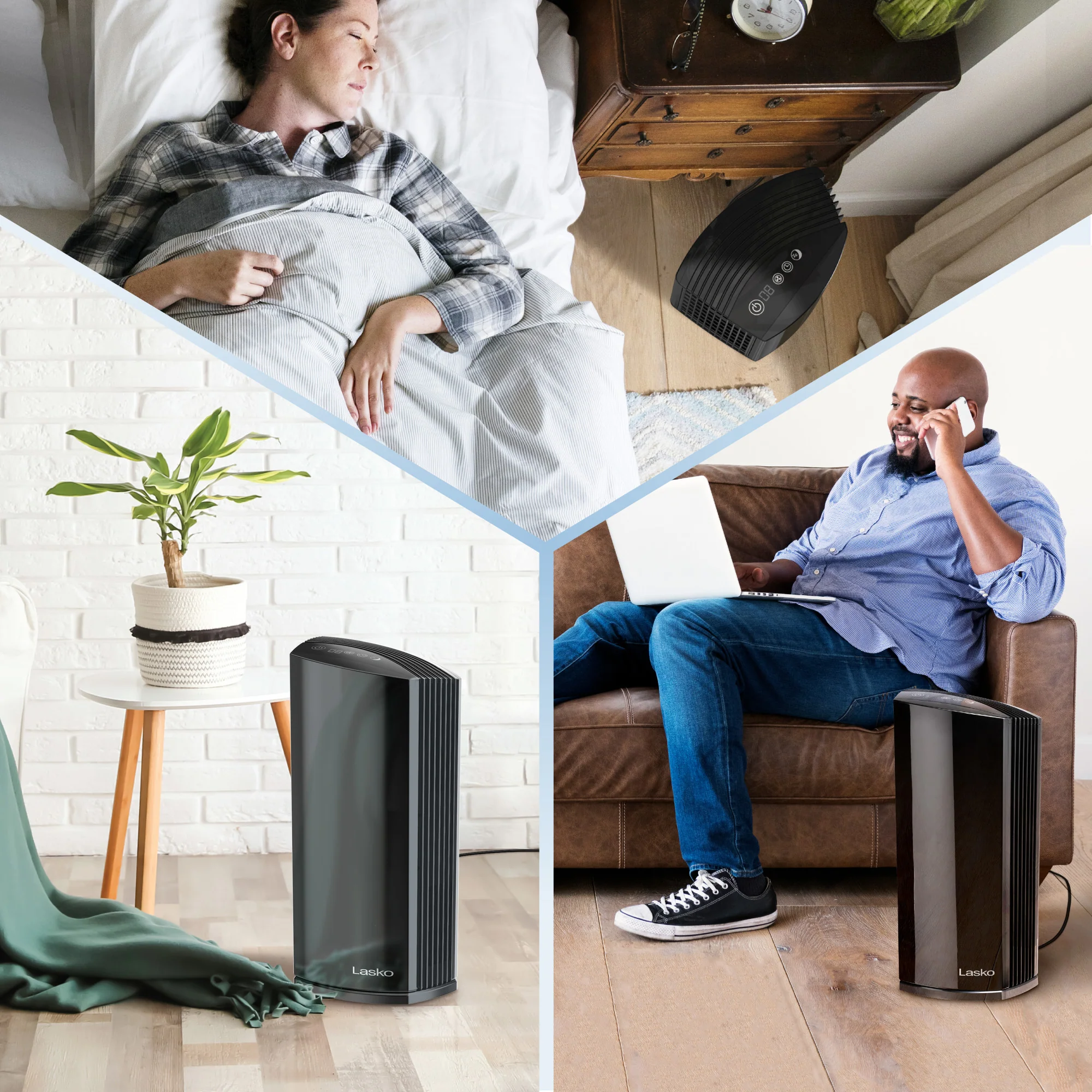 Lasko LP450 HEPA 22" Tower Air Purifier with Alexa (4-speed 2-stage filtration, black) - Image 7