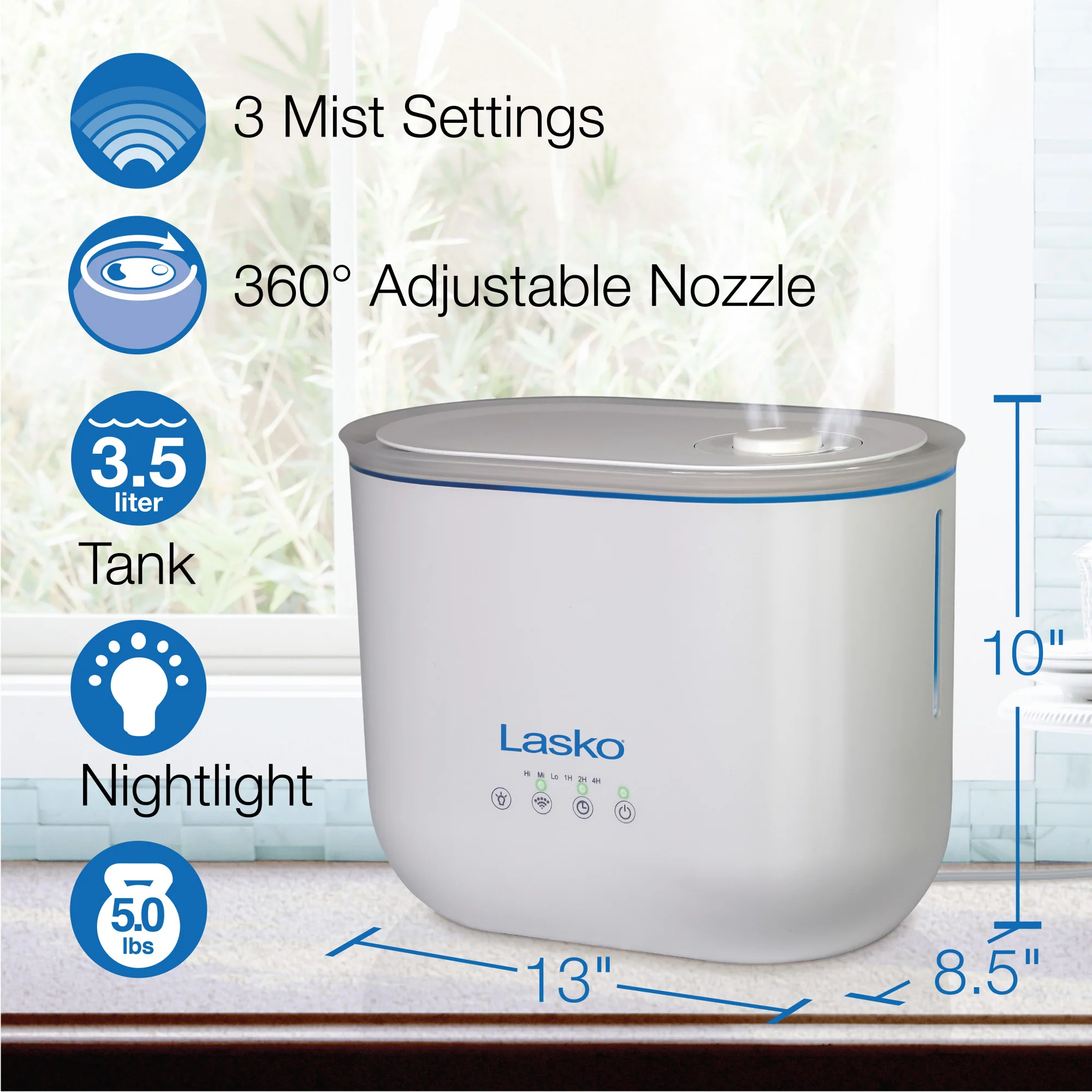 Lasko UH250 Top Fill Ultrasonic Cool Mist Humidifier - Image 5
