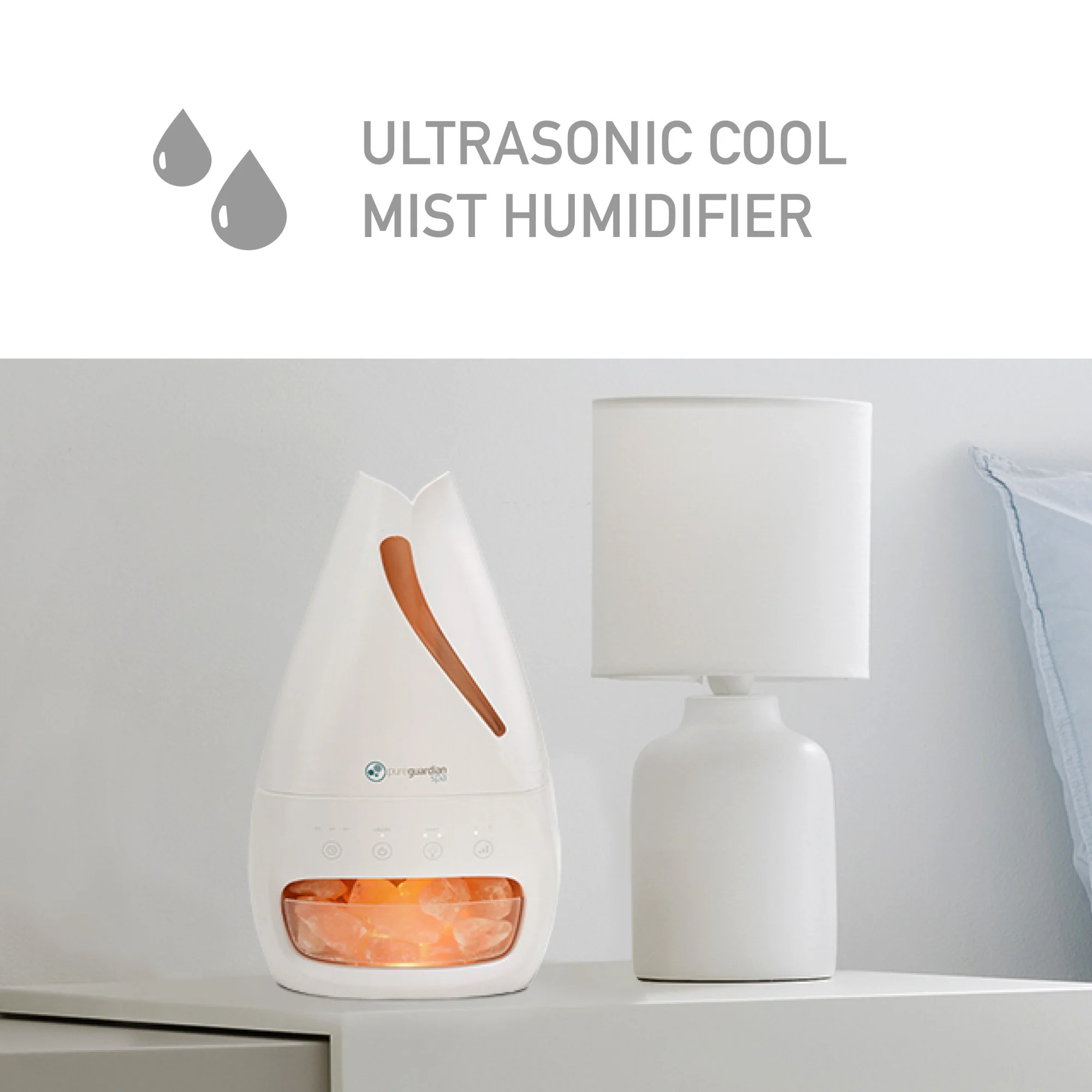 PureGuardian 3-in-1 Cool Mist Humidifier Salt Lamp with Aromatherapy Tray - Image 3