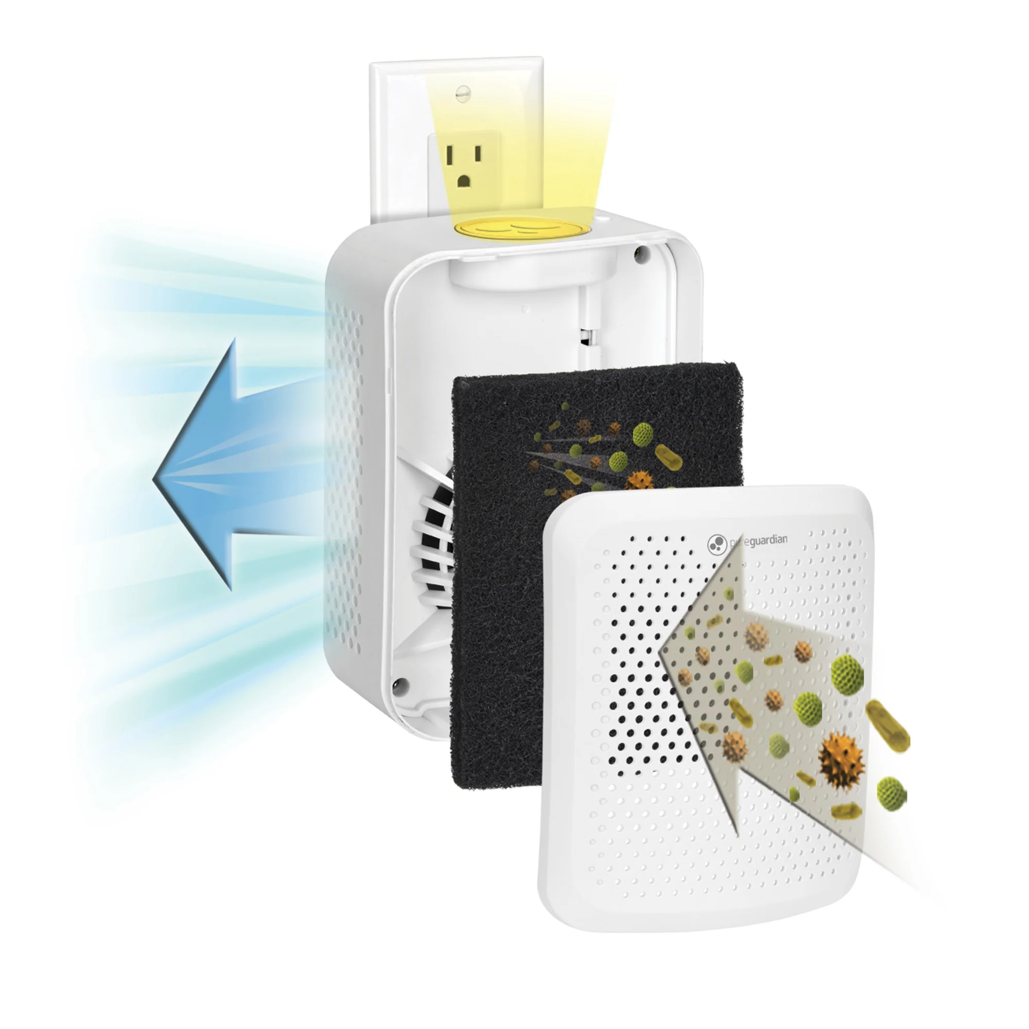 PureGuardian AP201 7" Pluggable Air Purifier (2-stage filtration, white) - Image 3