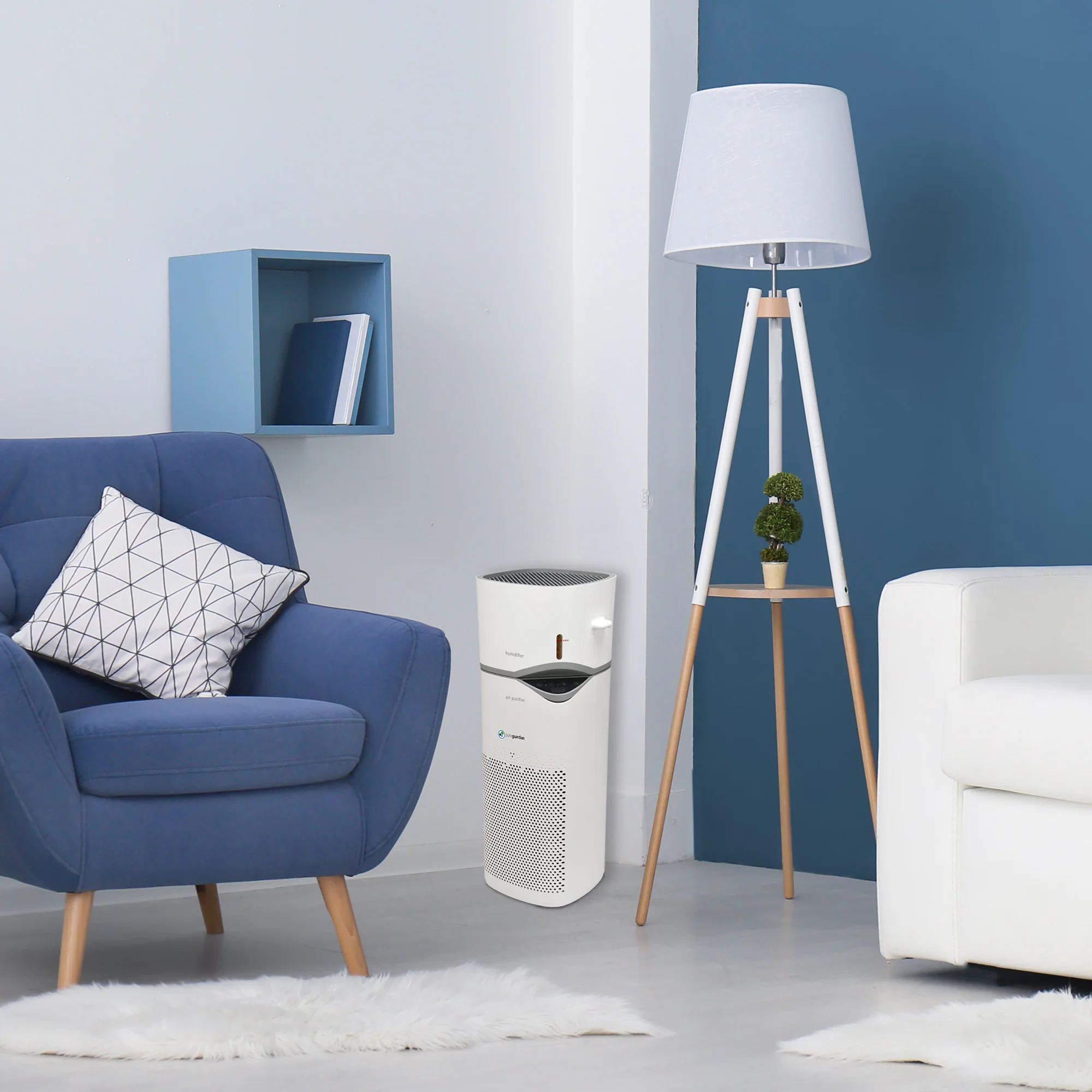 PureGuardian APH406 HEPA PURE™ 30" Console Air Purifier & 0.8 gallon Humidifier (360° 3-speed 3-stage filtration, white) - Image 12