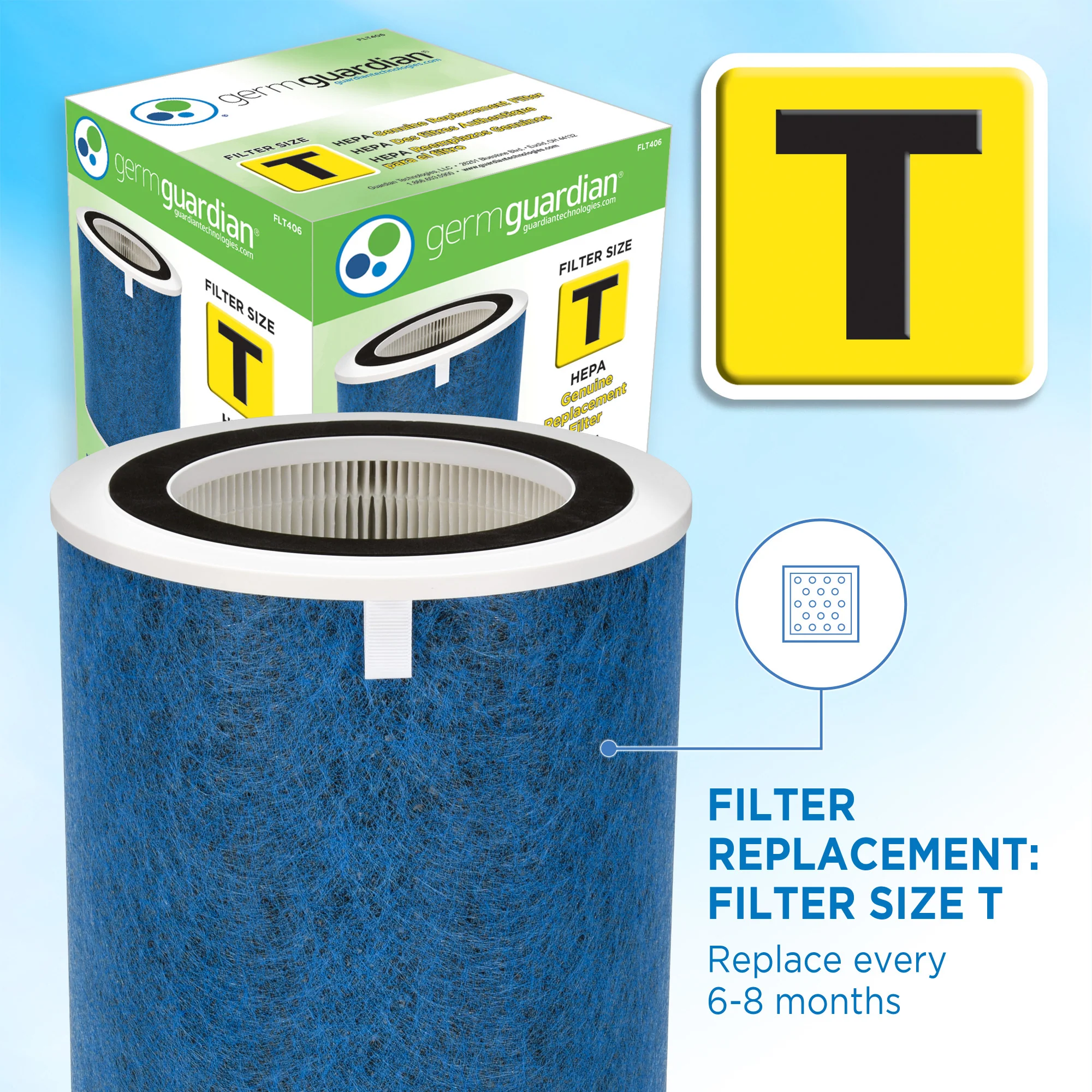 GermGuardian FLT406 HEPA PURE™ Air Purifier Filter T - Image 4