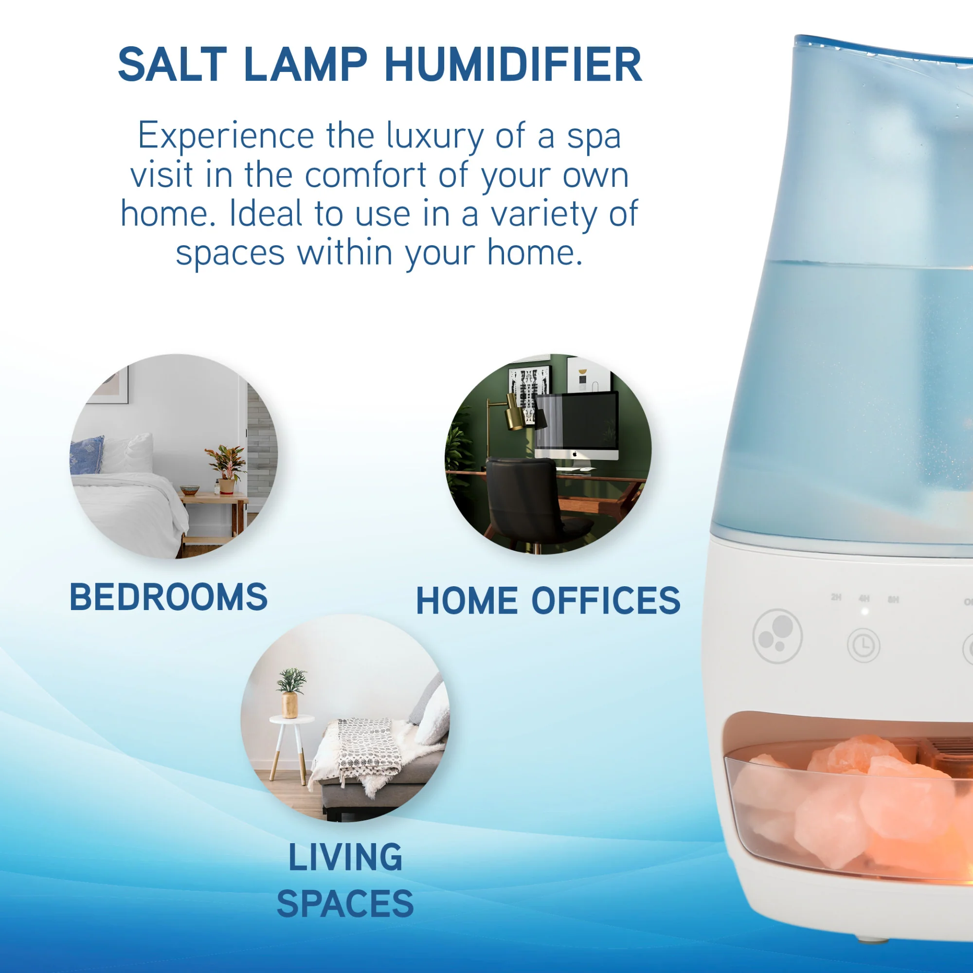 PureGuardian H1339W 1 Gallon 3-in-1 Humidifier, Salt Lamp & Aromatherapy Tray - Image 3