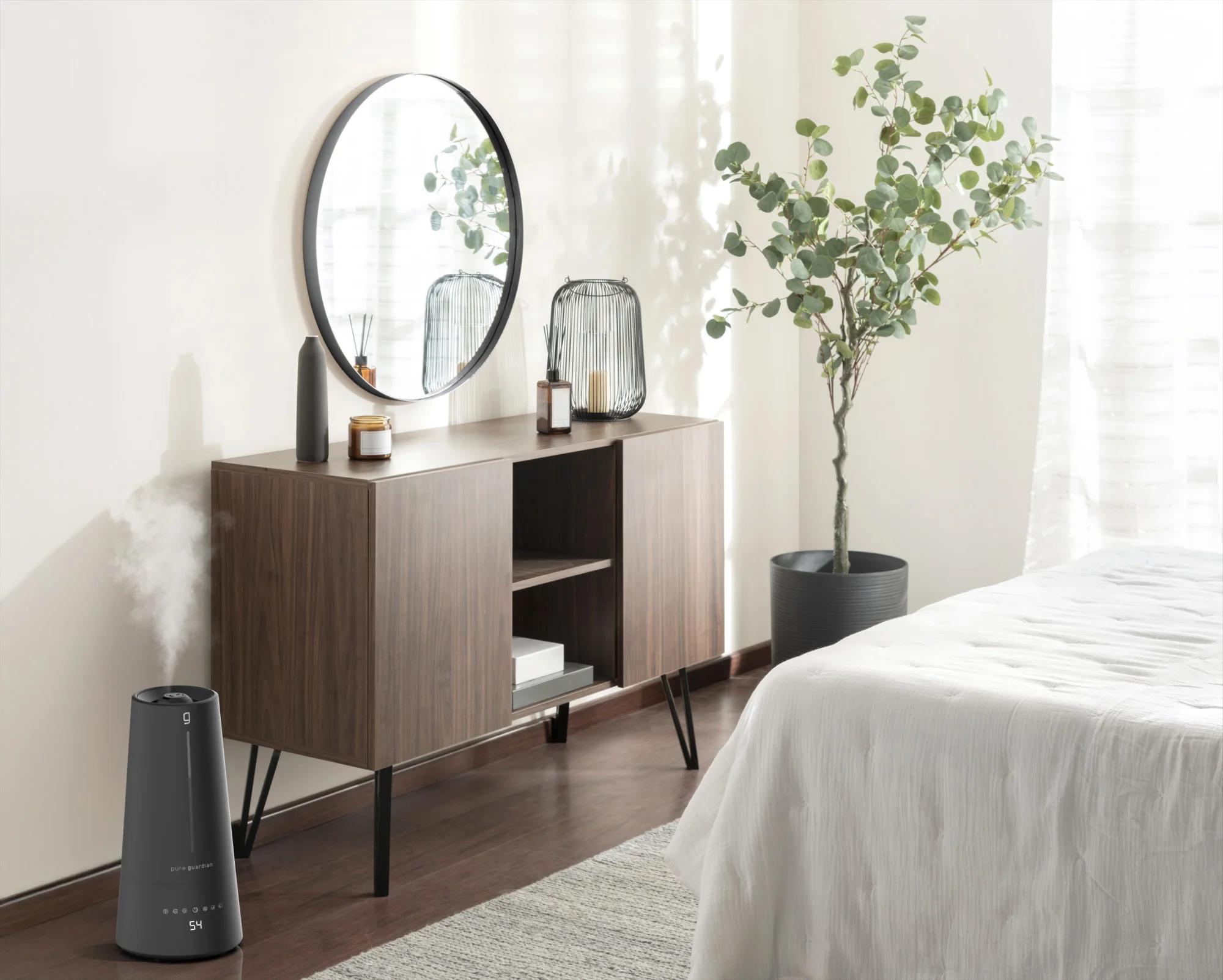 PureGuardian H5665B 90-Hour, 1.5 Gallon Warm and Cool Mist Ultrasonic Humidifier with Humidistat and UV-C - Image 12