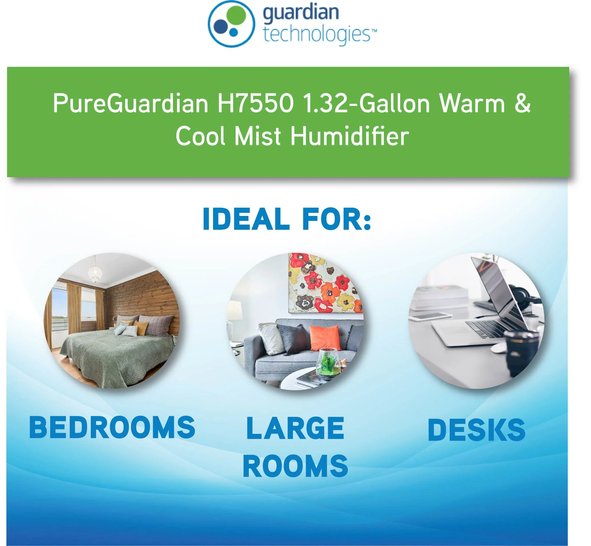 PureGuardian H7550 Elite Ultrasonic Warm Mist & Ultrasonic Cool Mist Humidifier - Image 5