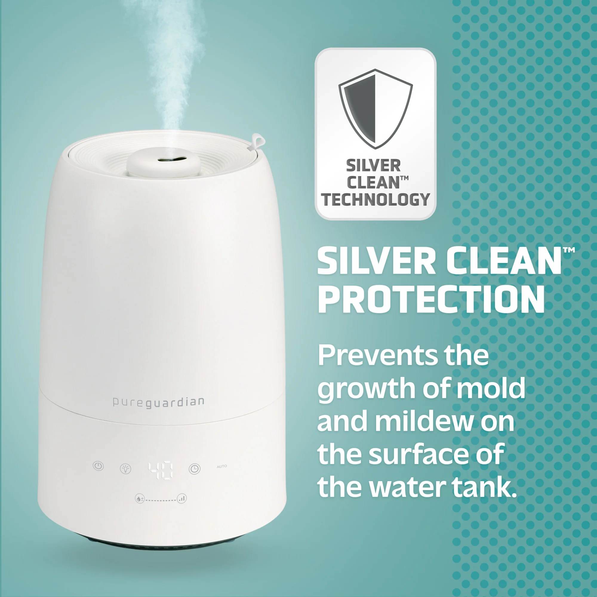 PureGuardian H955W 30-Hour Ultrasonic Top Fill Cool Mist Humidifier with Humidistat, .50 Gallon - Image 4