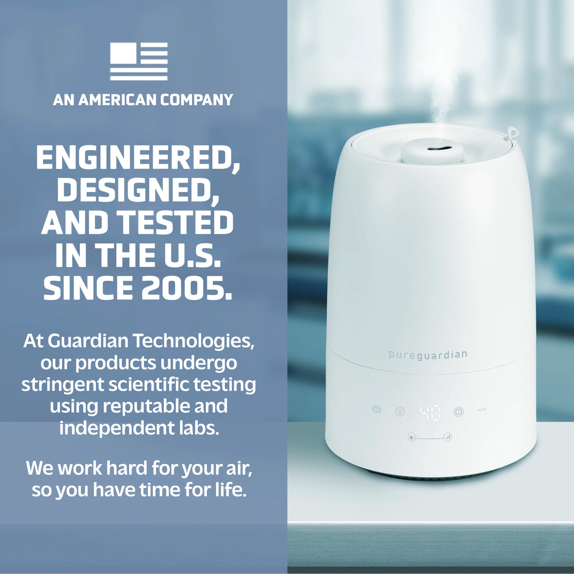 PureGuardian H955W 30-Hour Ultrasonic Top Fill Cool Mist Humidifier with Humidistat, .50 Gallon - Image 8