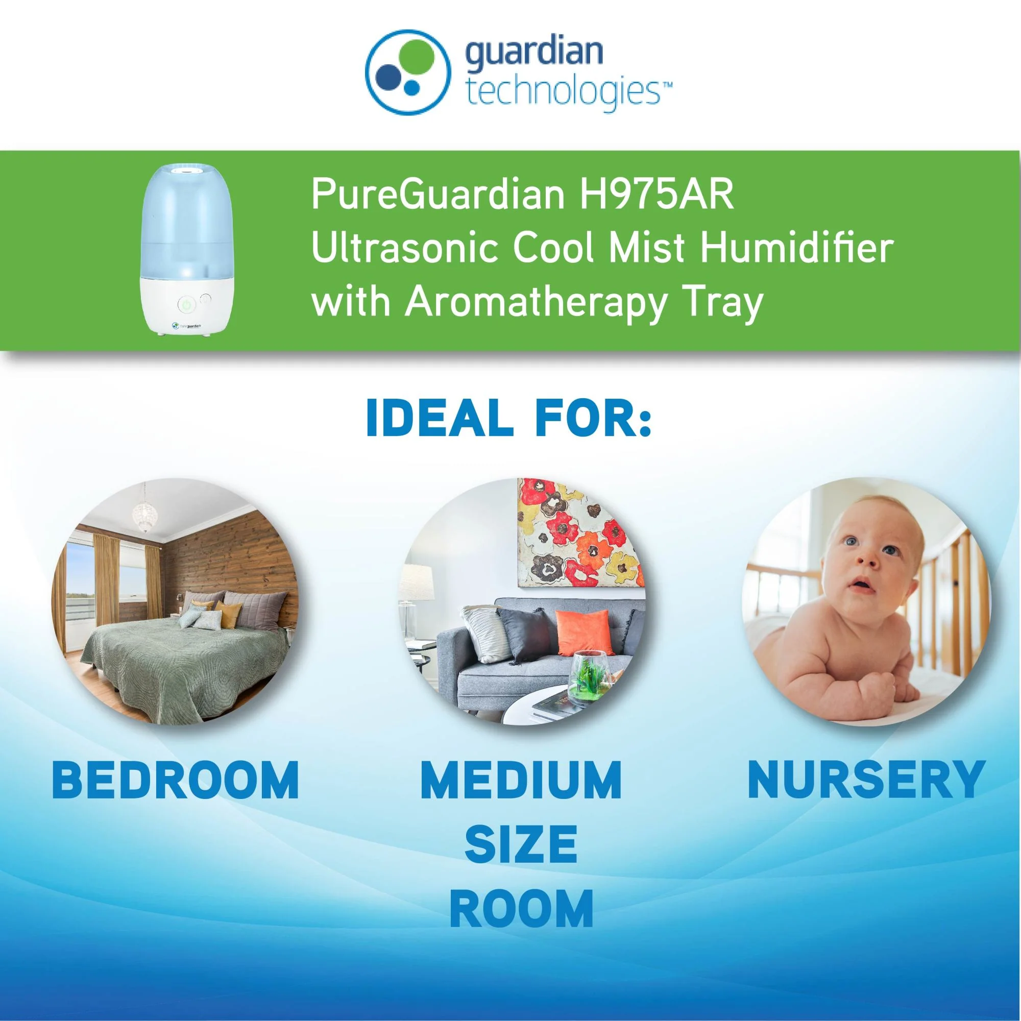 PureGuardian H975AR 1-Gallon Cool Mist Humidifier - Image 6