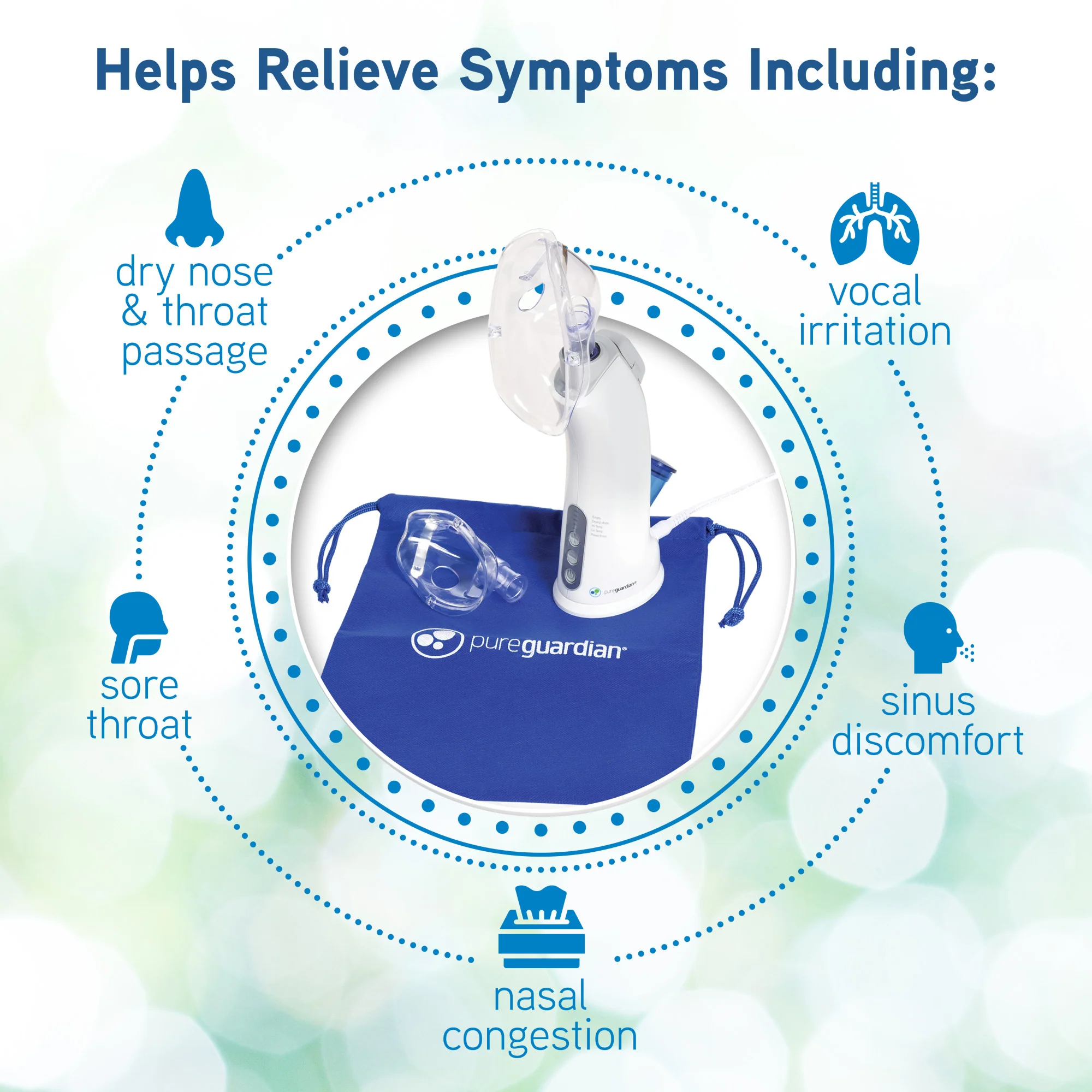 PureGuardian MST55 Personal Warm Mist Steam Inhaler with Aromatherapy Tray - Image 3