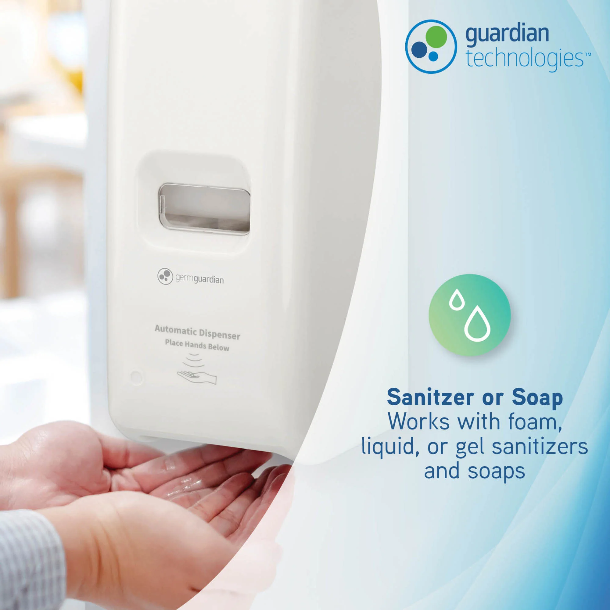 PureGuardian SD495 Automatic Hands Free Soap and Sanitizer Wall Mounted Dispenser for Office, School, Clinic and more, Large Capacity 1,000ml - Image 4