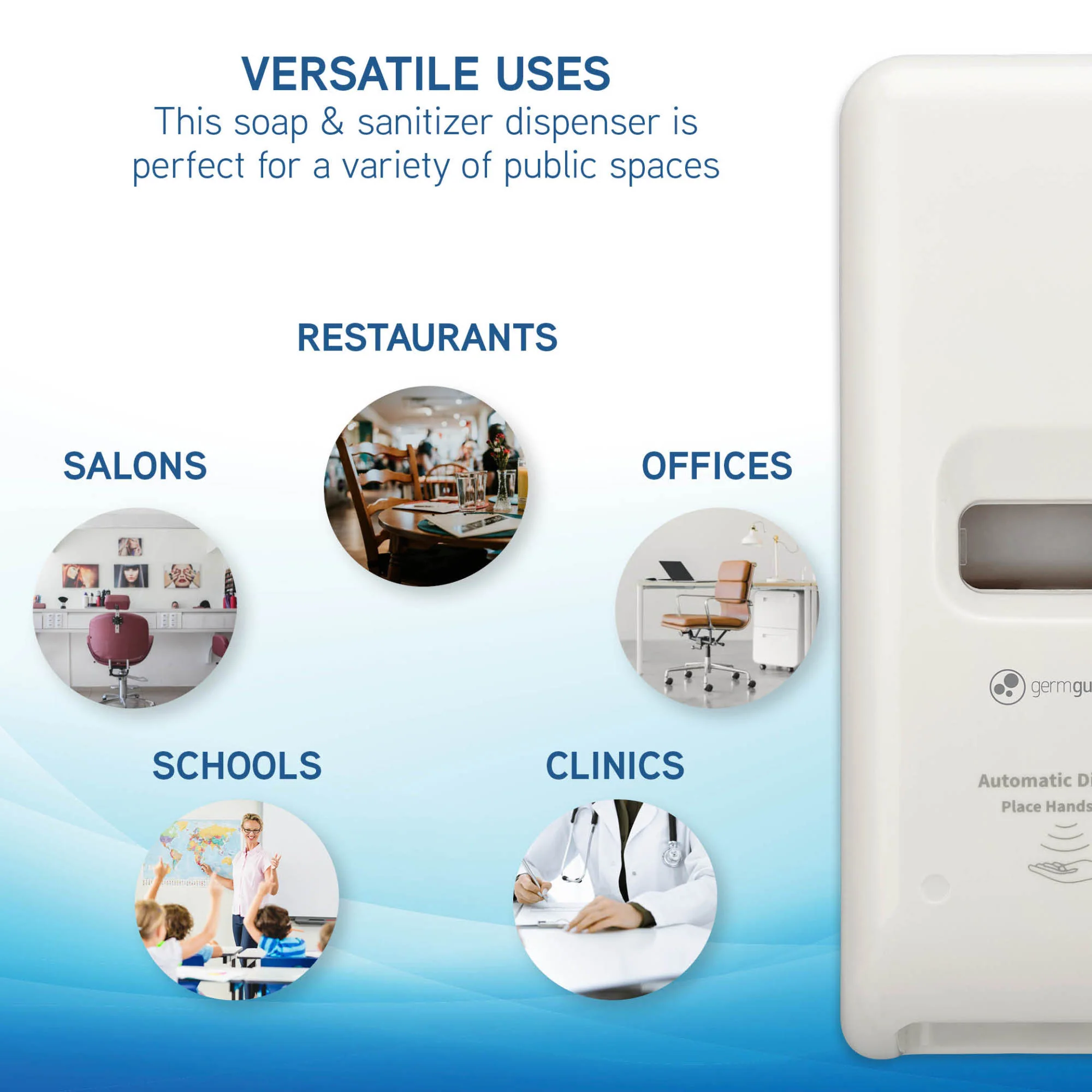 PureGuardian SD495 Automatic Hands Free Soap and Sanitizer Wall Mounted Dispenser for Office, School, Clinic and more, Large Capacity 1,000ml - Image 7
