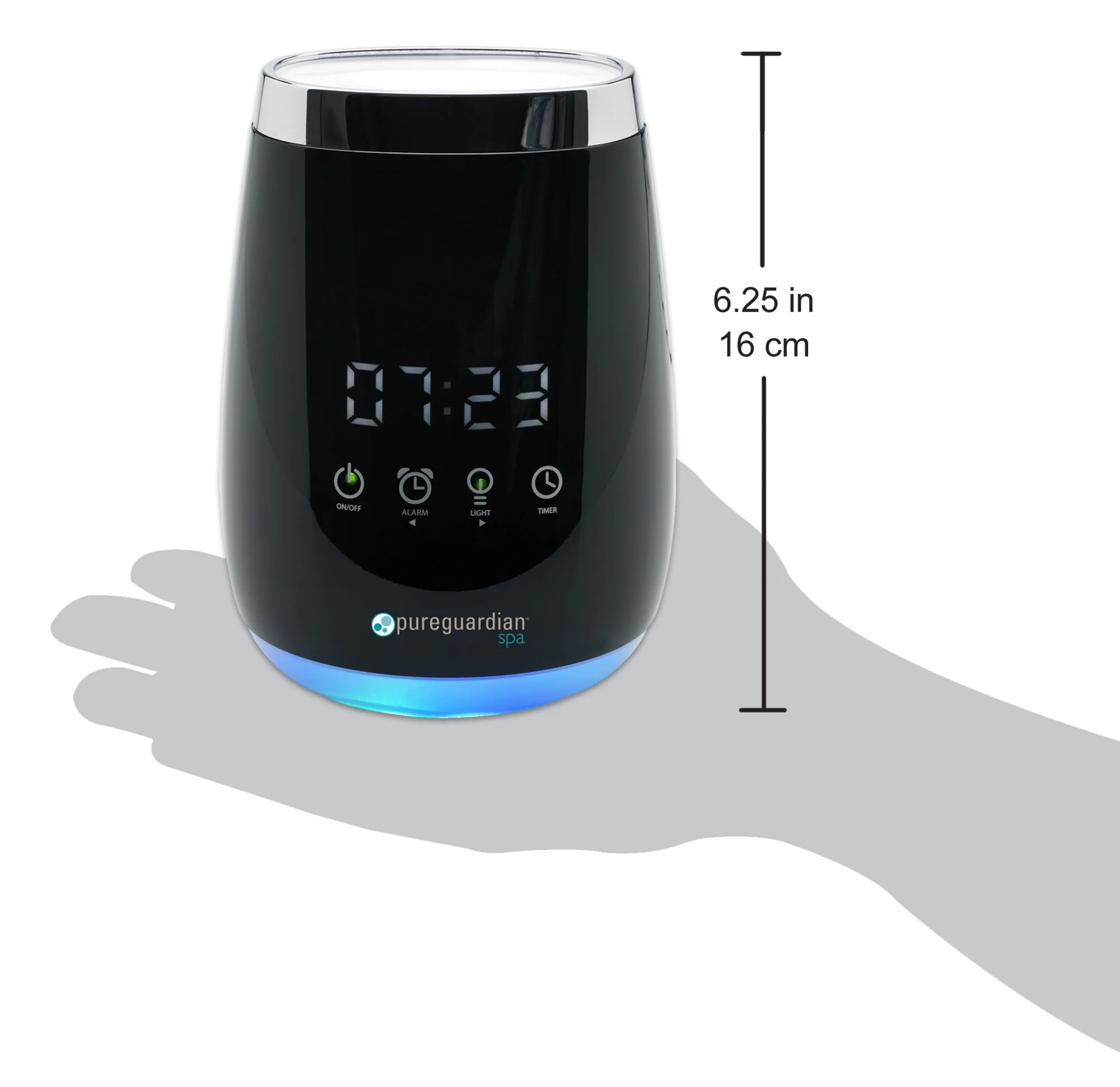PureGuardian Spa SPA260CA Deluxe Ultrasonic Aromatherapy Essential Oil Diffuser with Touch Controls & Alarm Clock - Image 4